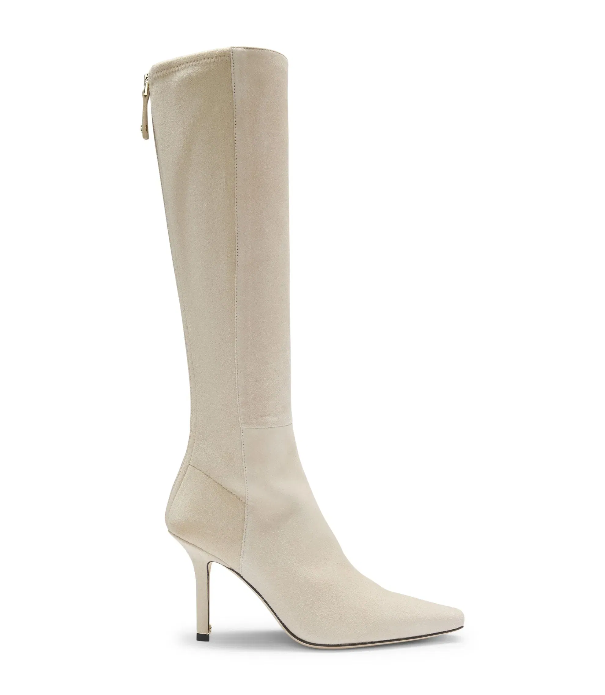 Boss Knee Boots In Leather And Suede Light Beige Womens Light Beige