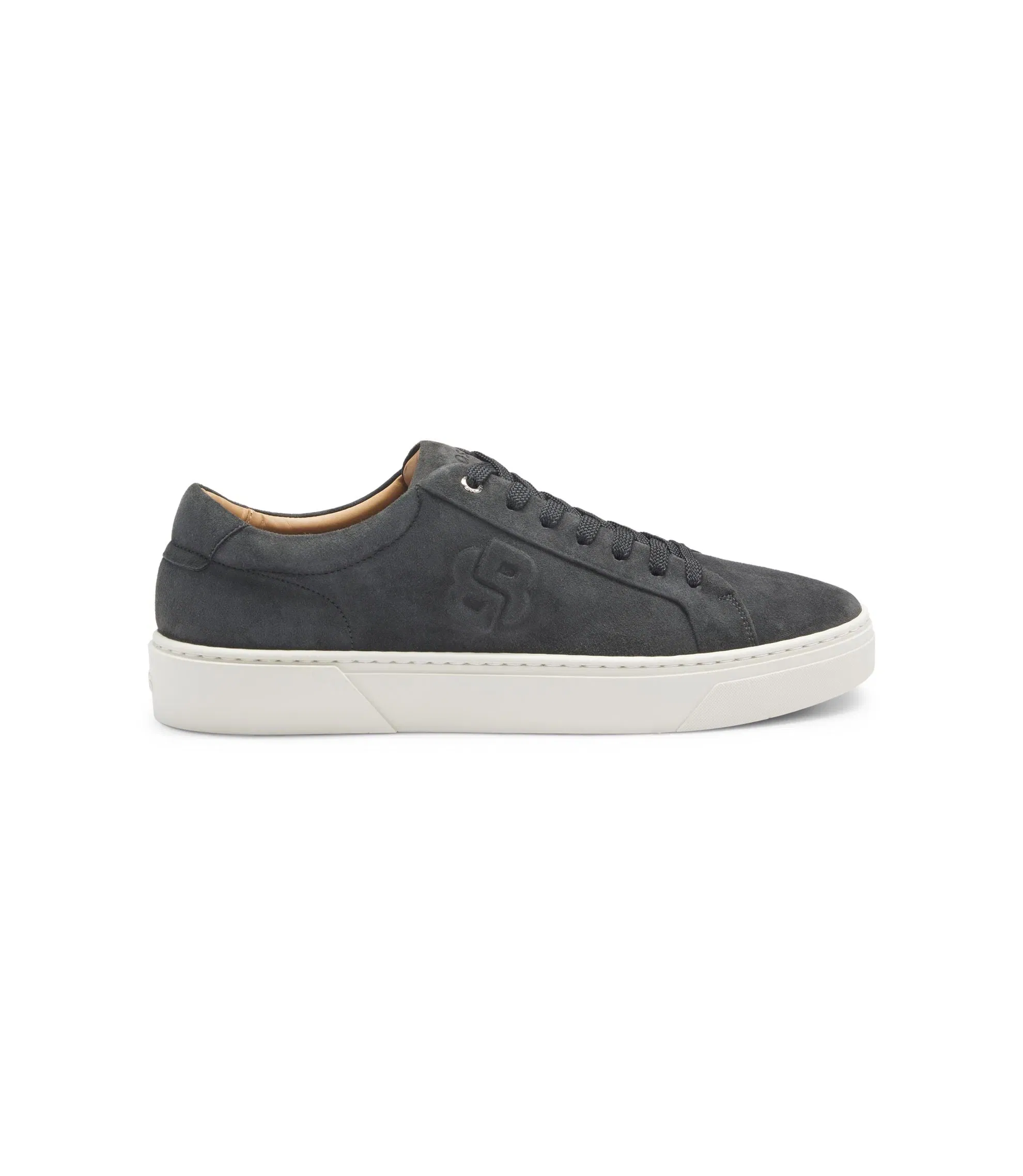 Boss Gary Trainers In Velour Effect Suede Dark Grey Dark Grey