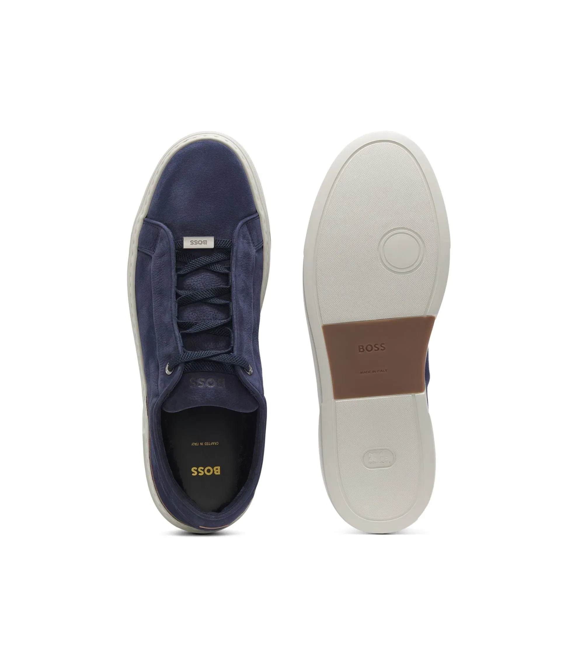 Boss Gary Trainers In Nubuck Dark Blue Dark Blue
