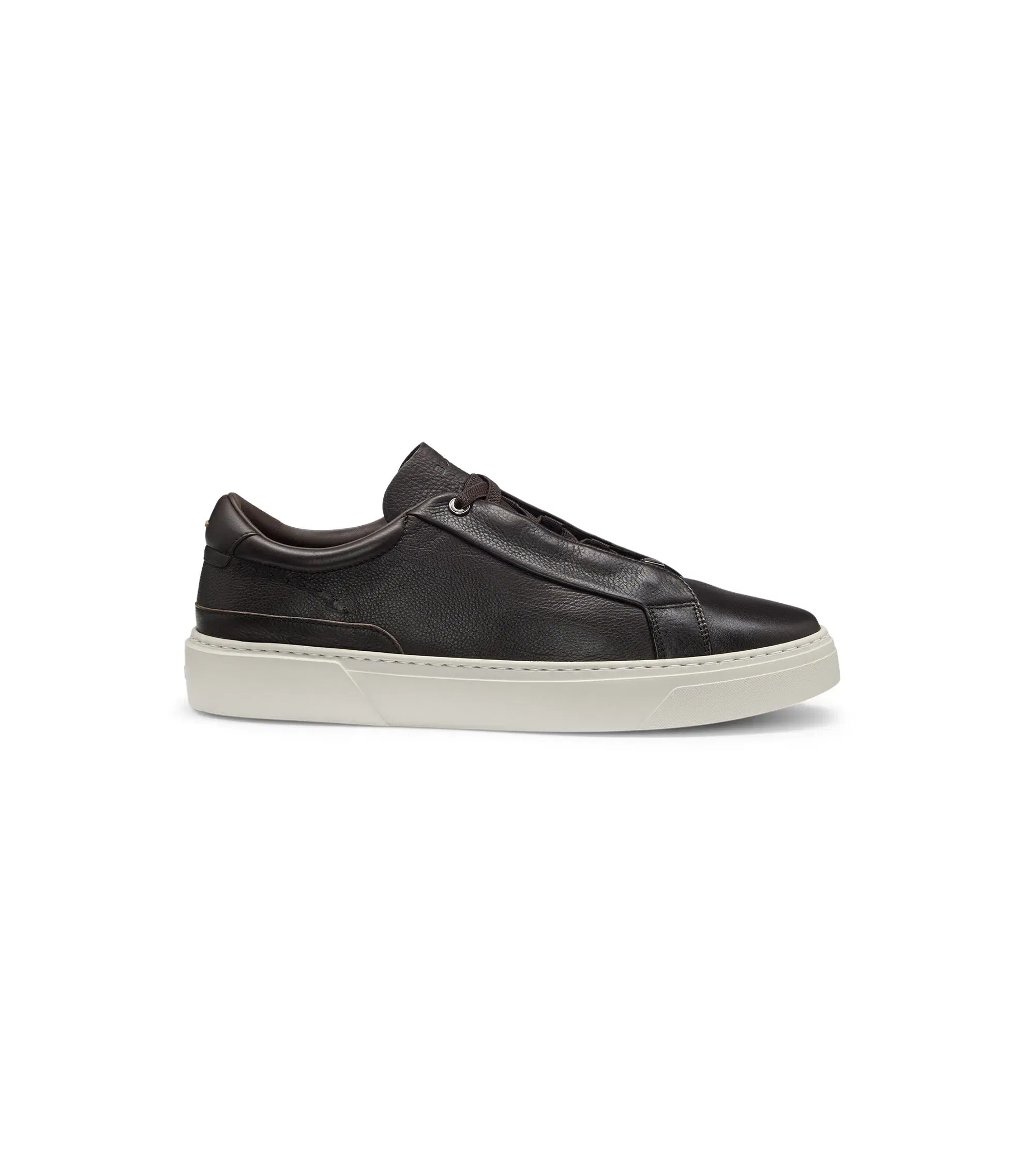 Boss Gary Leather Trainers With Hidden Laces Dark Brown Dark Brown