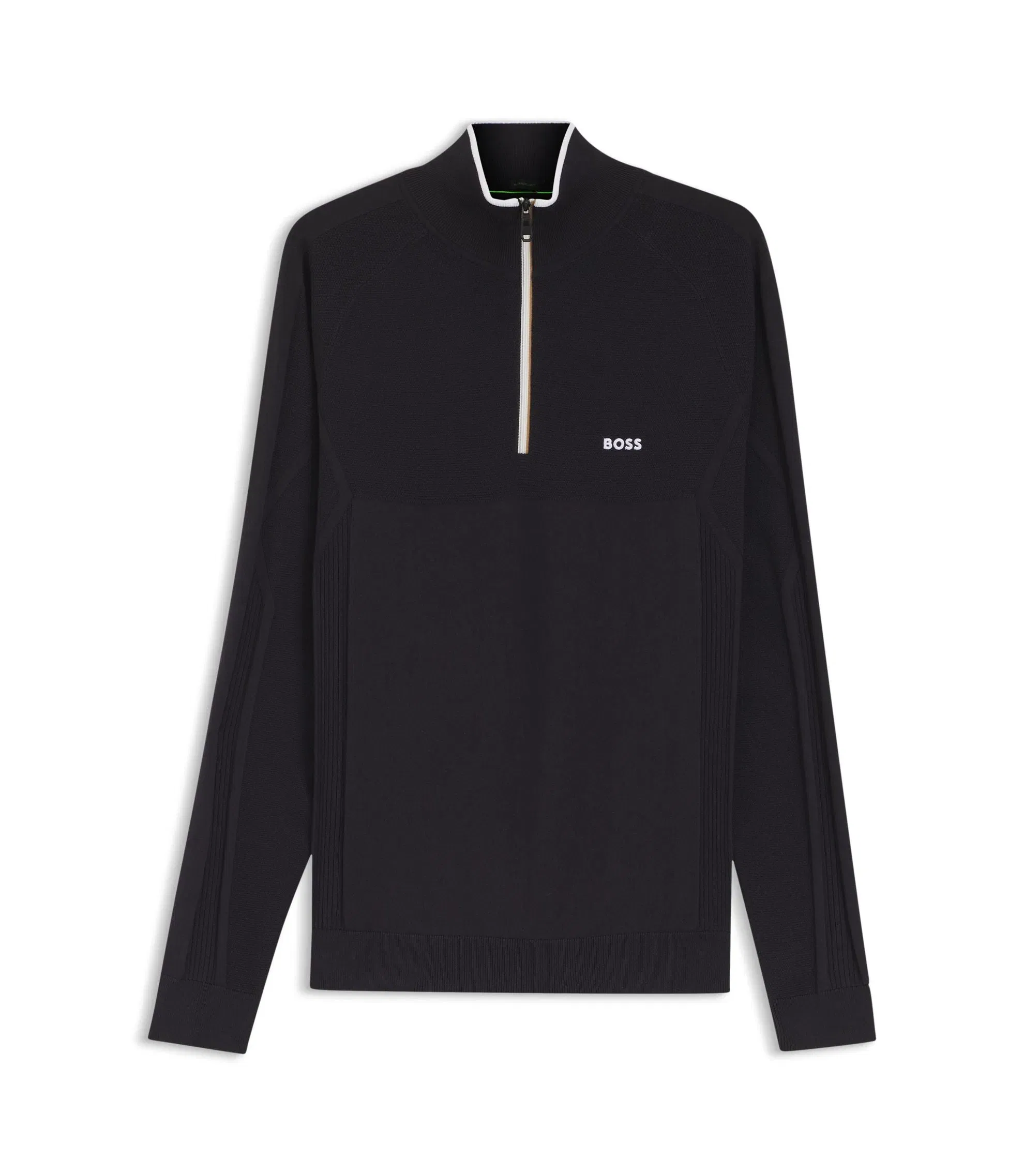 Boss Zip Neck Sweater Dark Blue