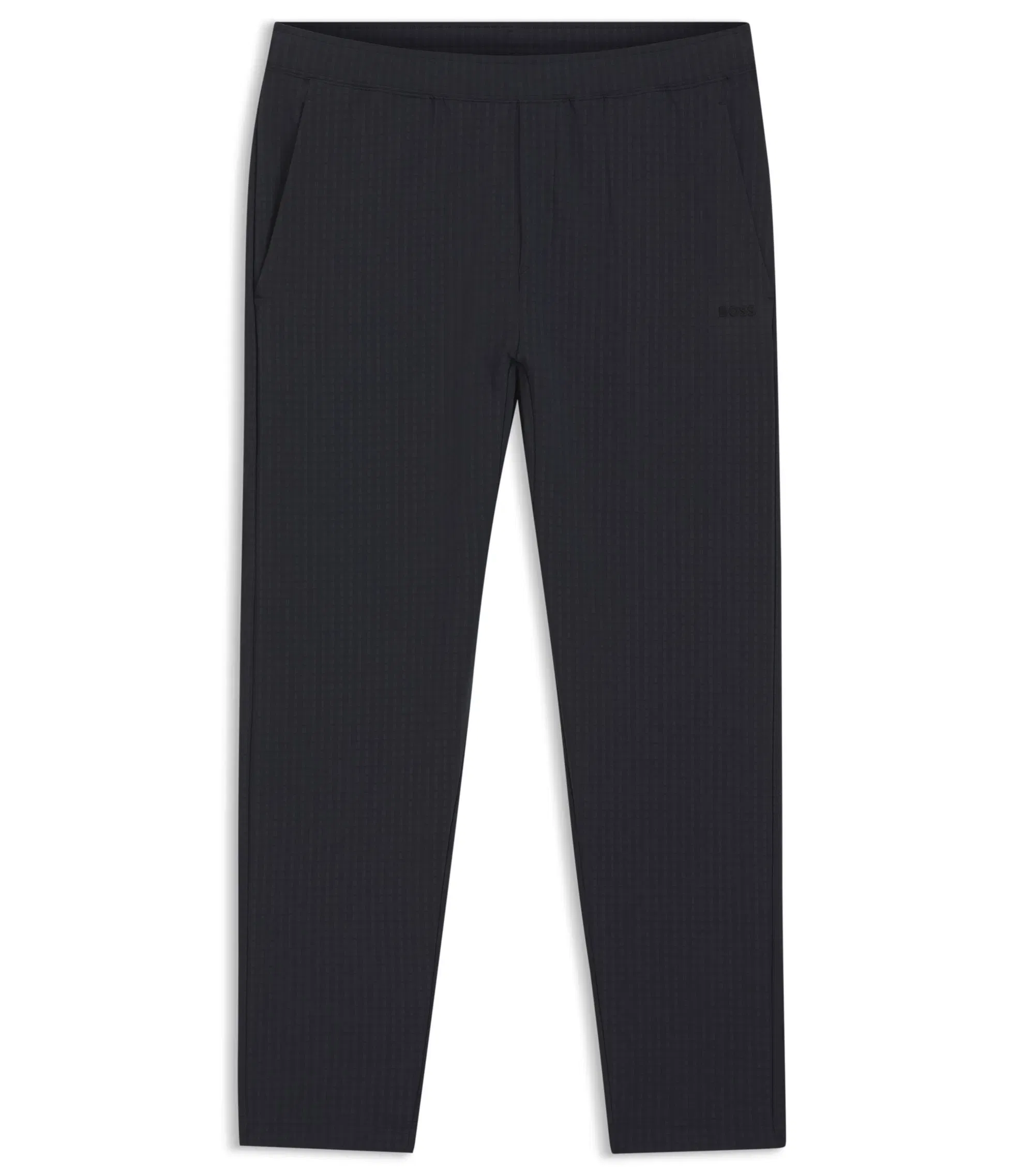 Boss Zip Frame Tracksuit Bottoms In Waffle Fabric Dark Blue