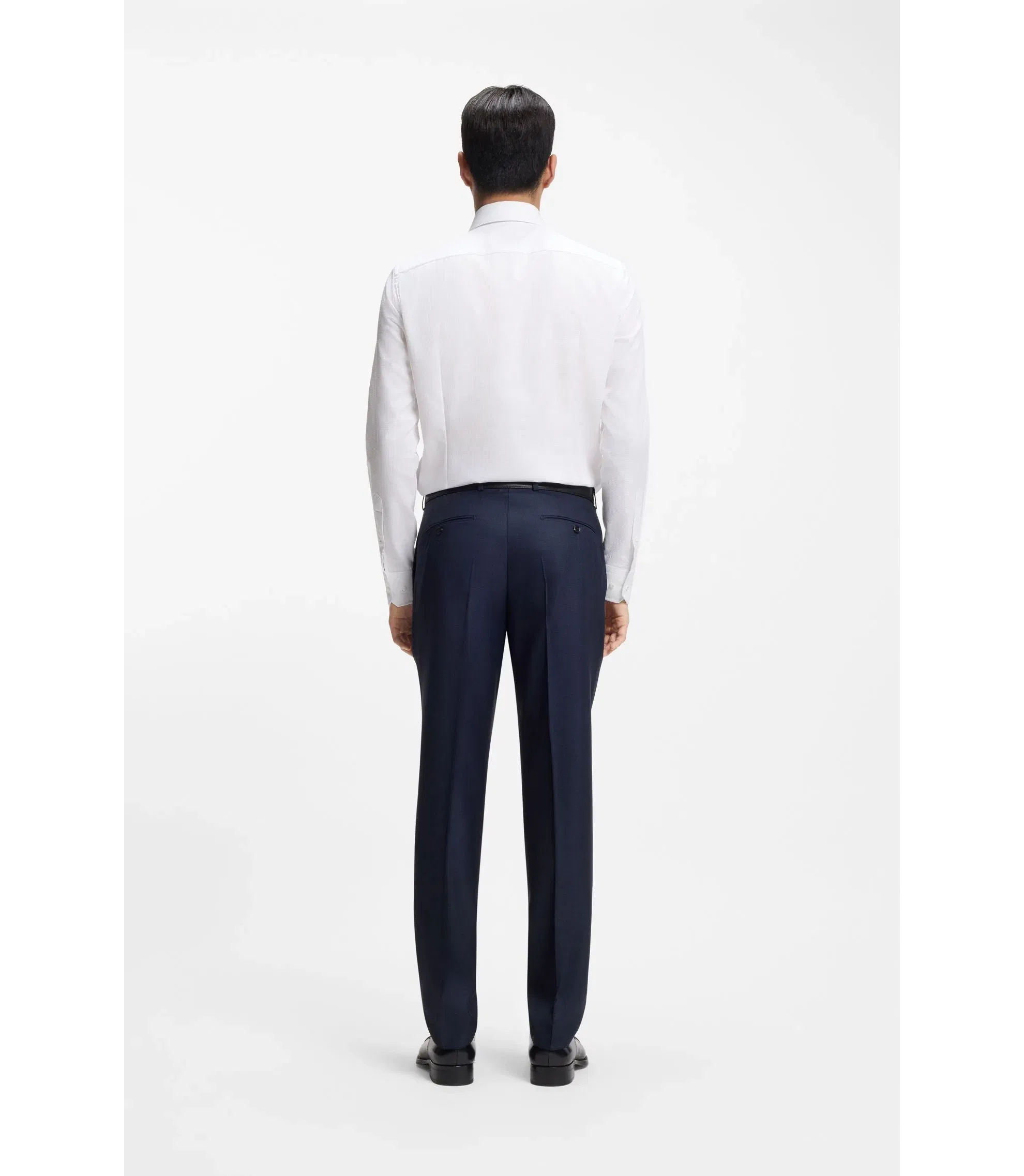 Boss Wrinkle Resistant Slim Fit Shirt In Italian Made Cotton White