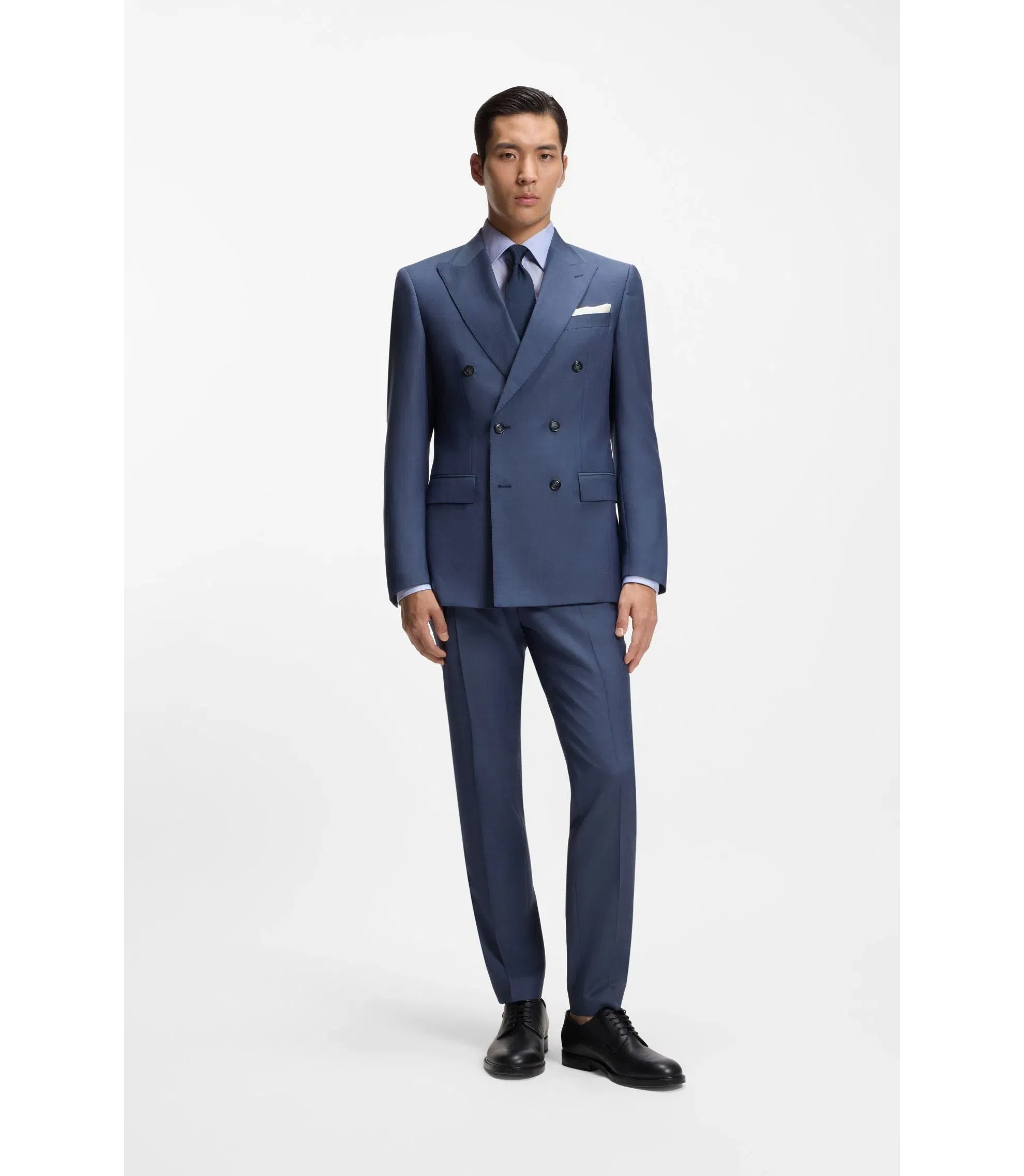 Boss Wrinkle Resistant Regular Fit Shirt In Cotton Light Blue