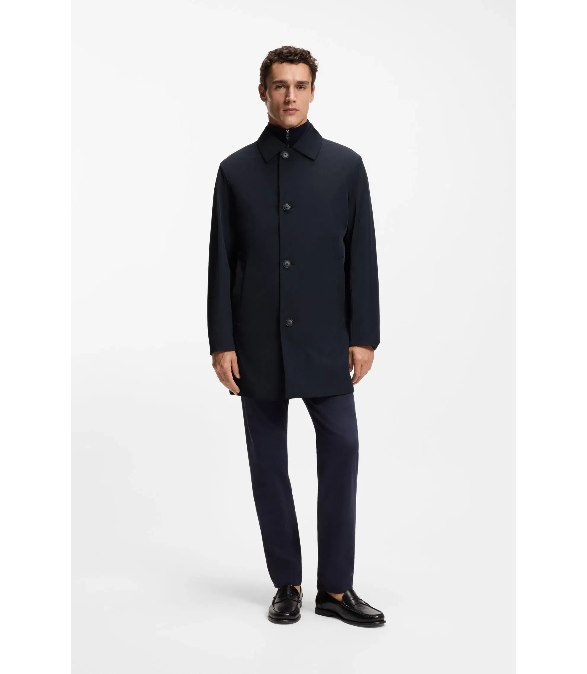 Boss Wrinkle Resistant 3 In 1 Coat With Water Repellent Finish Dark Blue