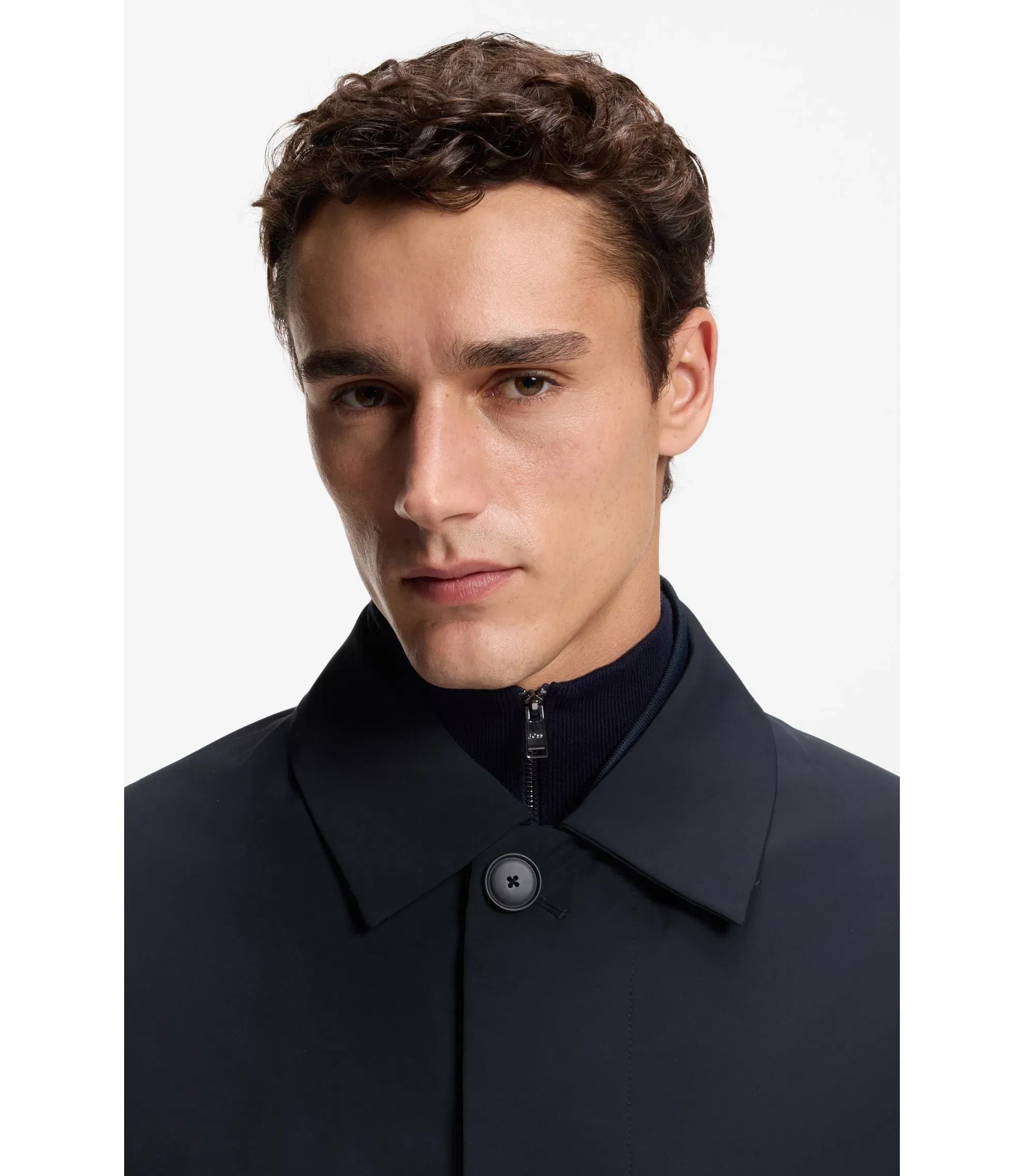 Boss Wrinkle Resistant 3 In 1 Coat With Water Repellent Finish Dark Blue