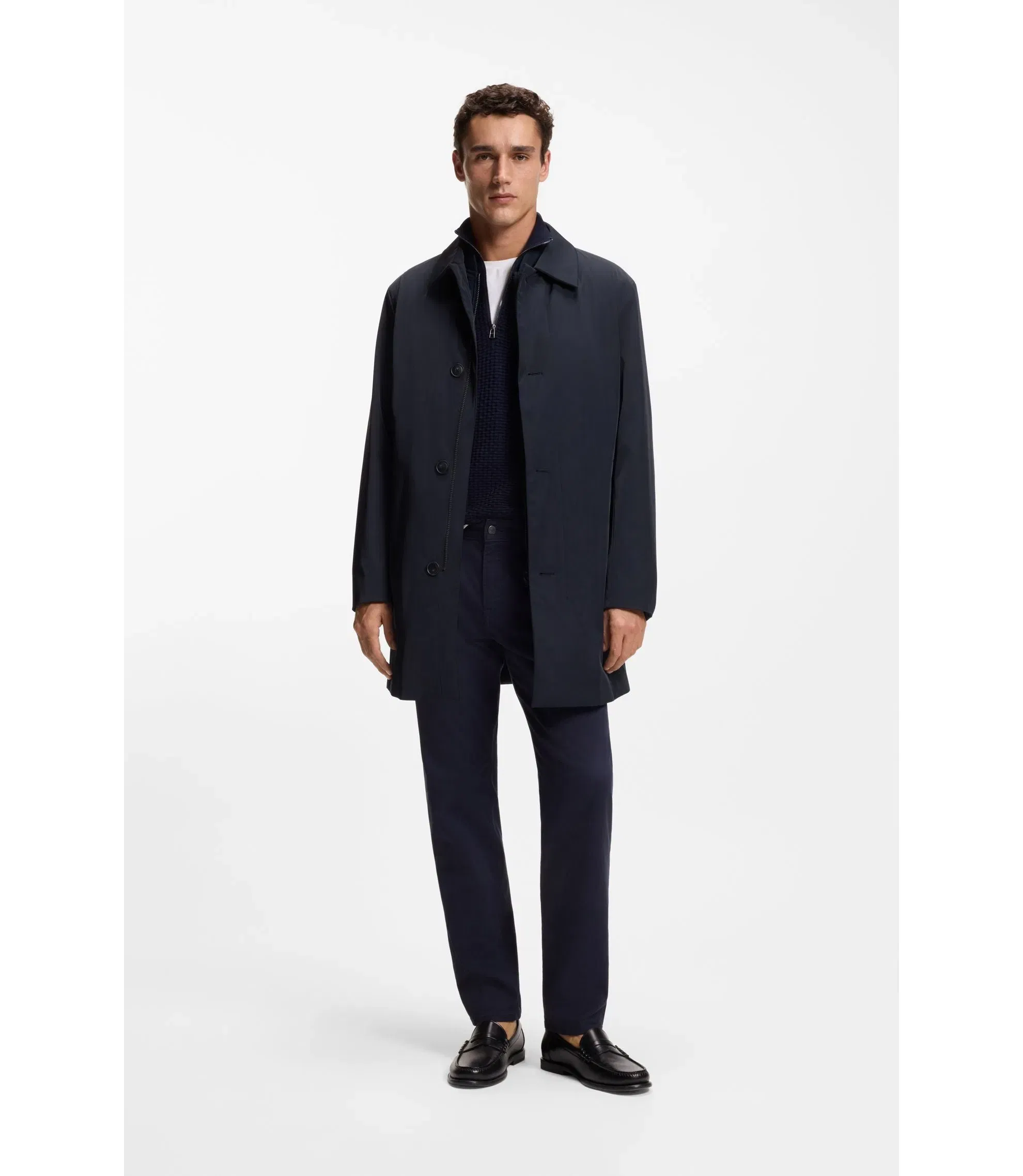 Boss Wrinkle Resistant 3 In 1 Coat With Water Repellent Finish Dark Blue