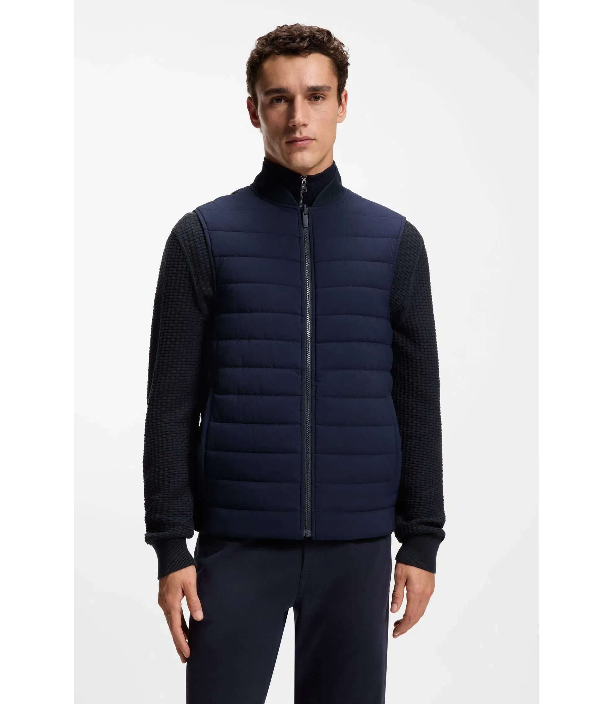 Boss Wrinkle Resistant 3 In 1 Coat With Water Repellent Finish Dark Blue