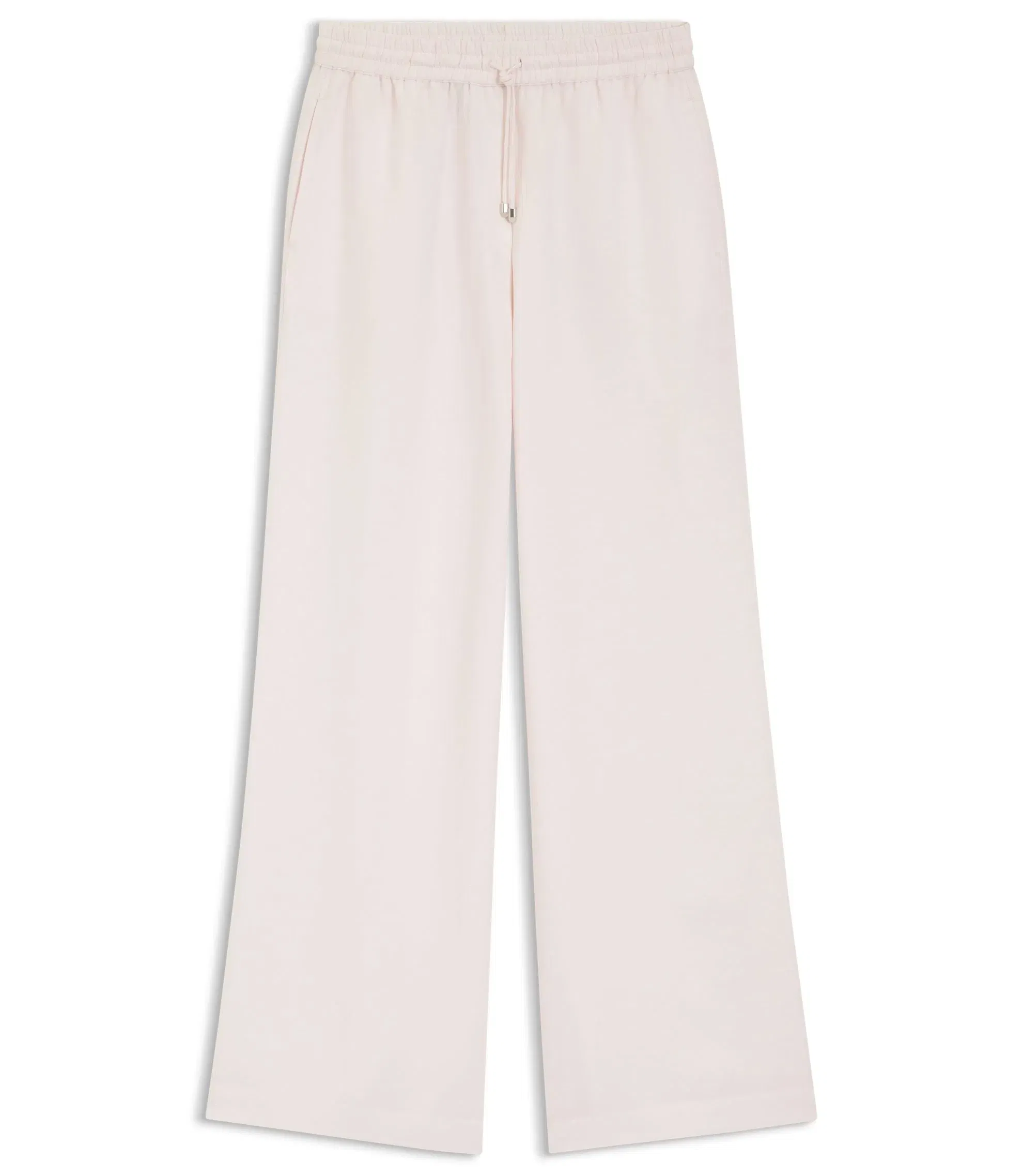 Boss Wide Leg Trousers With Elasticated Waistband Light Pink Women's
