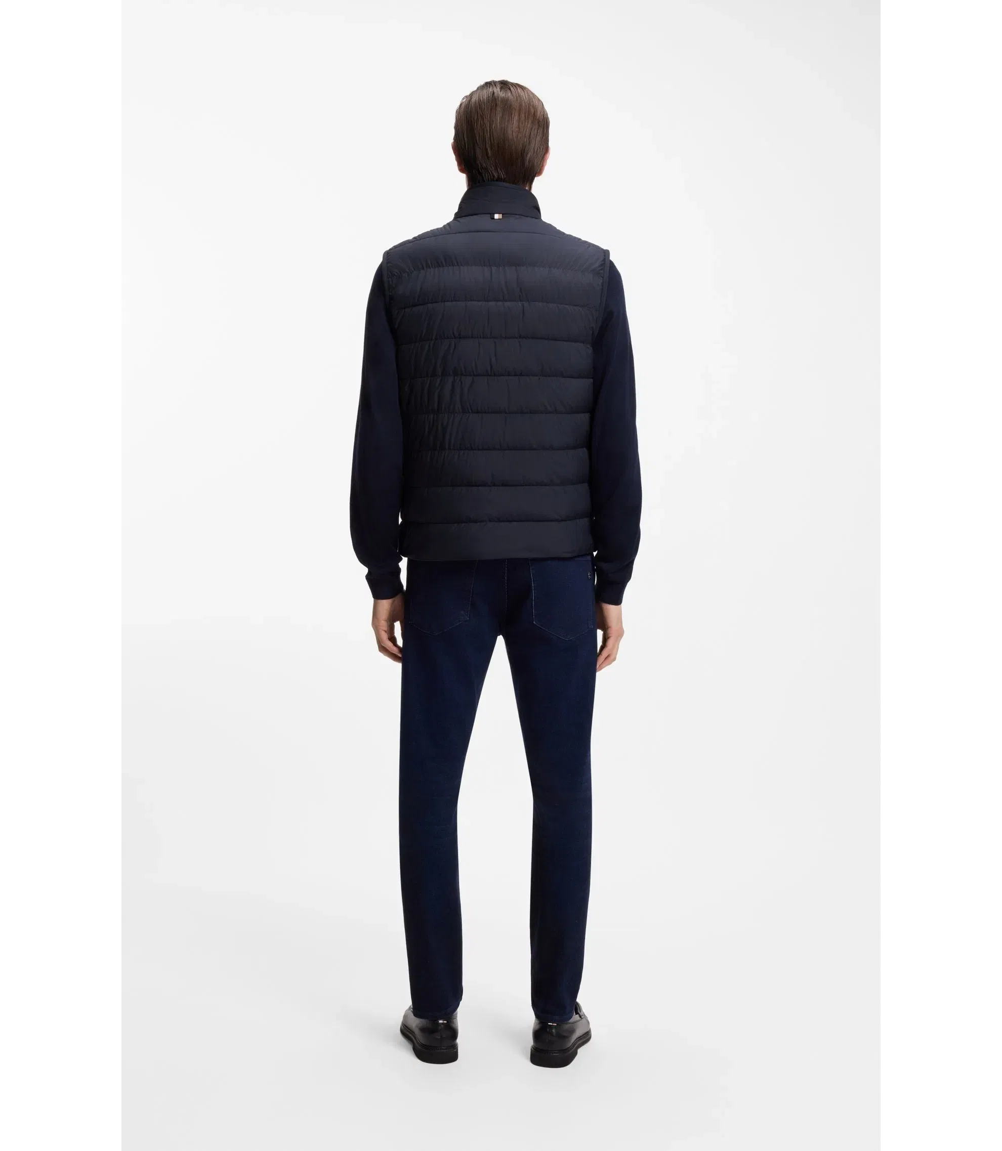 Boss Water Repellent Vest With Logo Detail Dark Blue