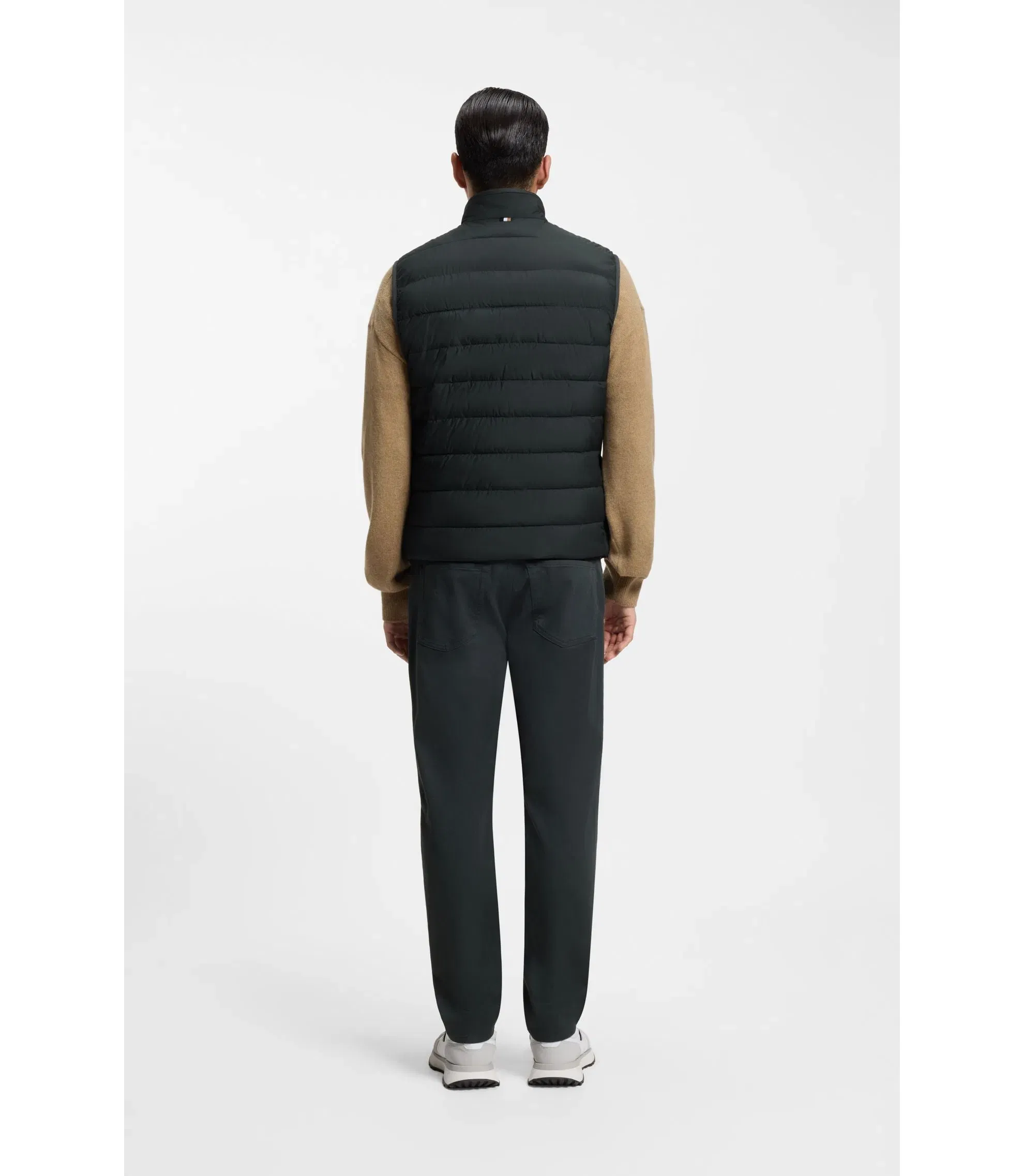 Boss Water Repellent Vest With Logo Detail Light Green