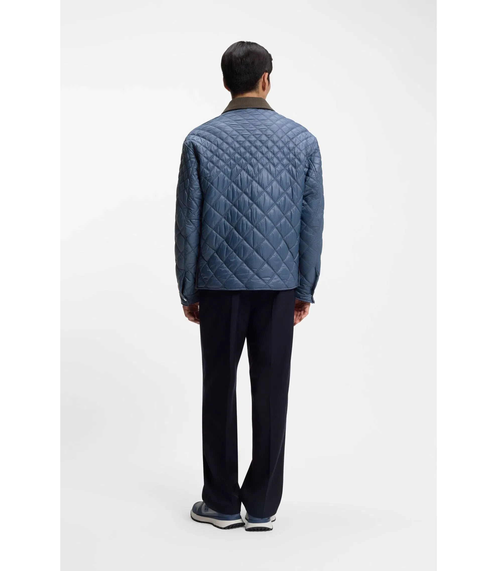 Boss Water Repellent Jacket With Mixed Quilting Light Blue