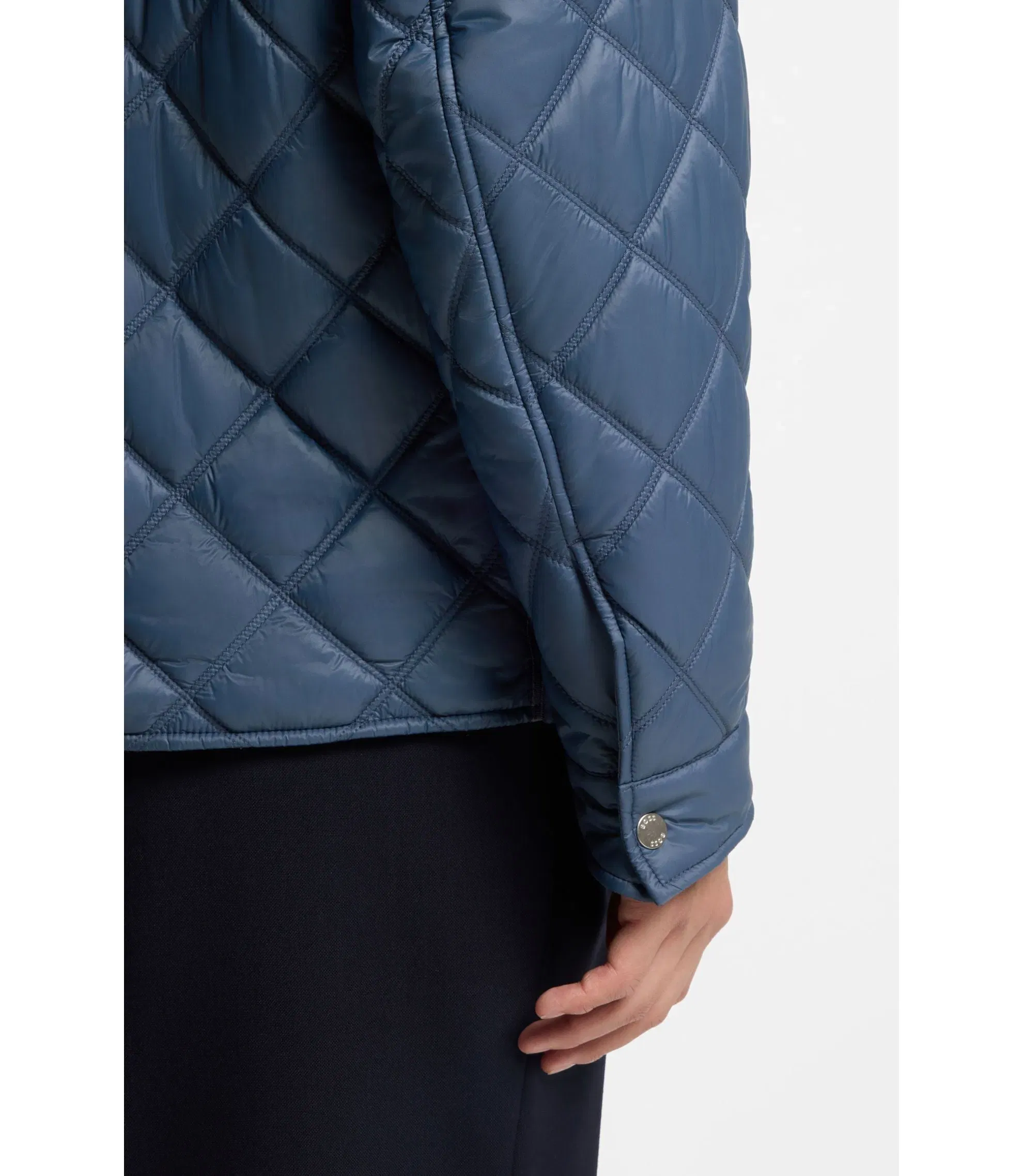 Boss Water Repellent Jacket With Mixed Quilting Light Blue