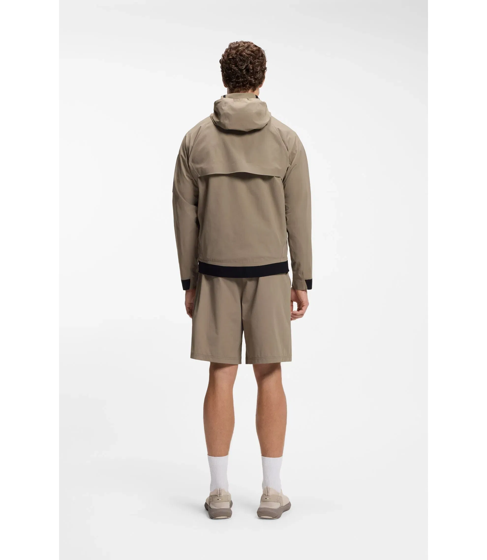 Boss Water Repellent Jacket With Micro Waffle Structure Light Green