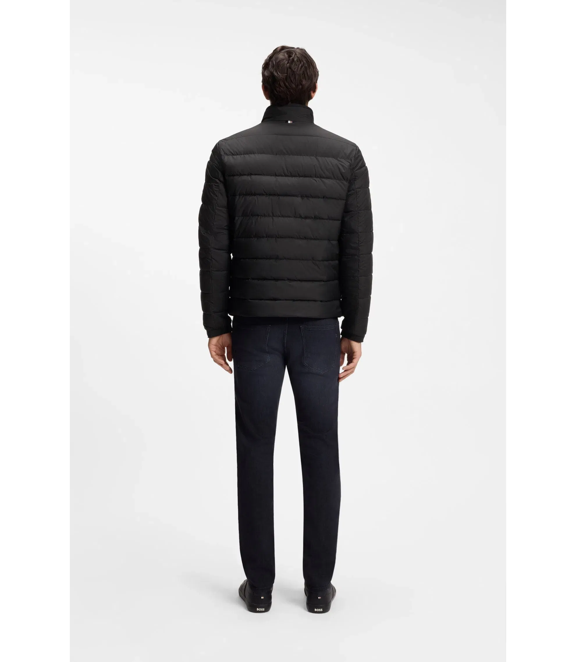 Boss Water Repellent Jacket With Logo Detail Black