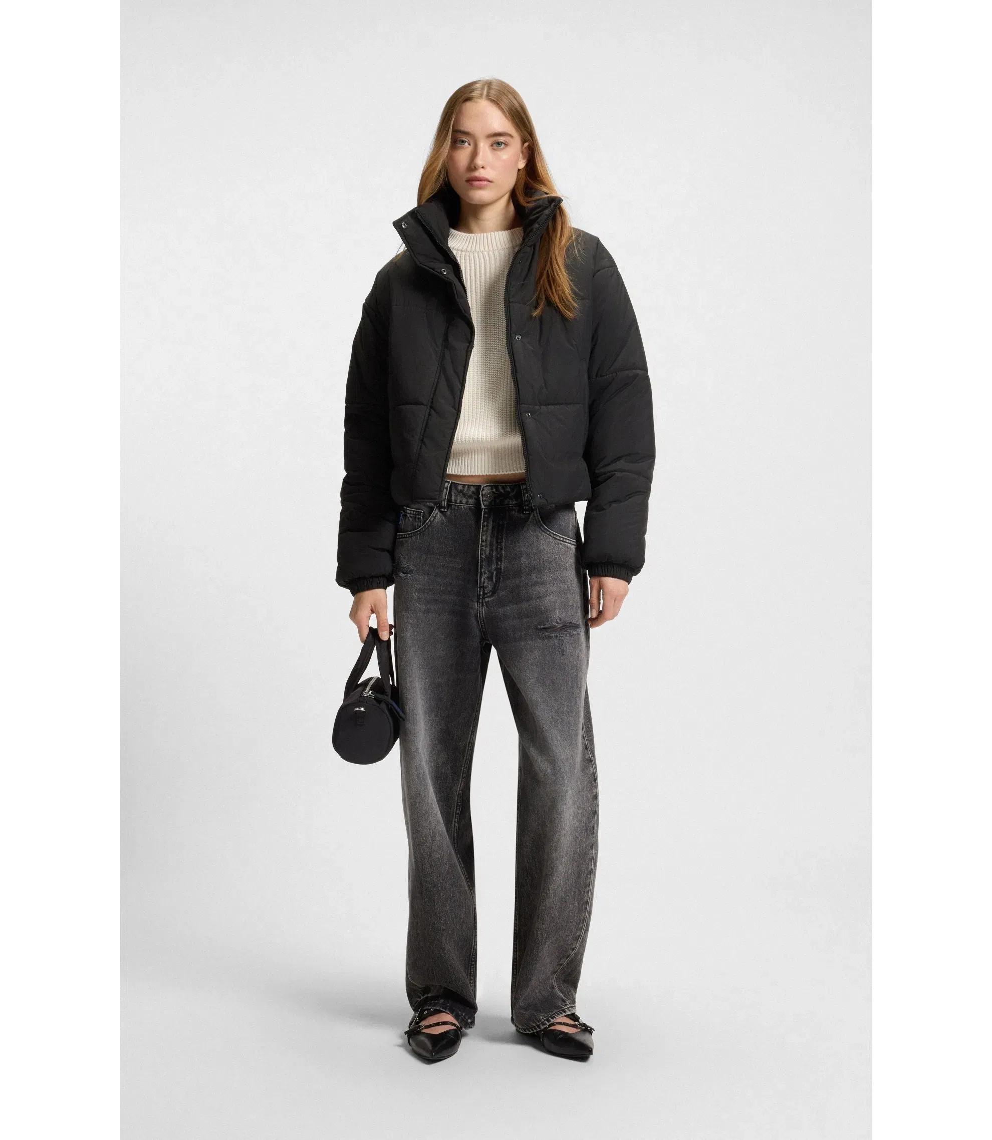 Hugo Water Repellent Jacket With Happy Hugo Badge Black Women's