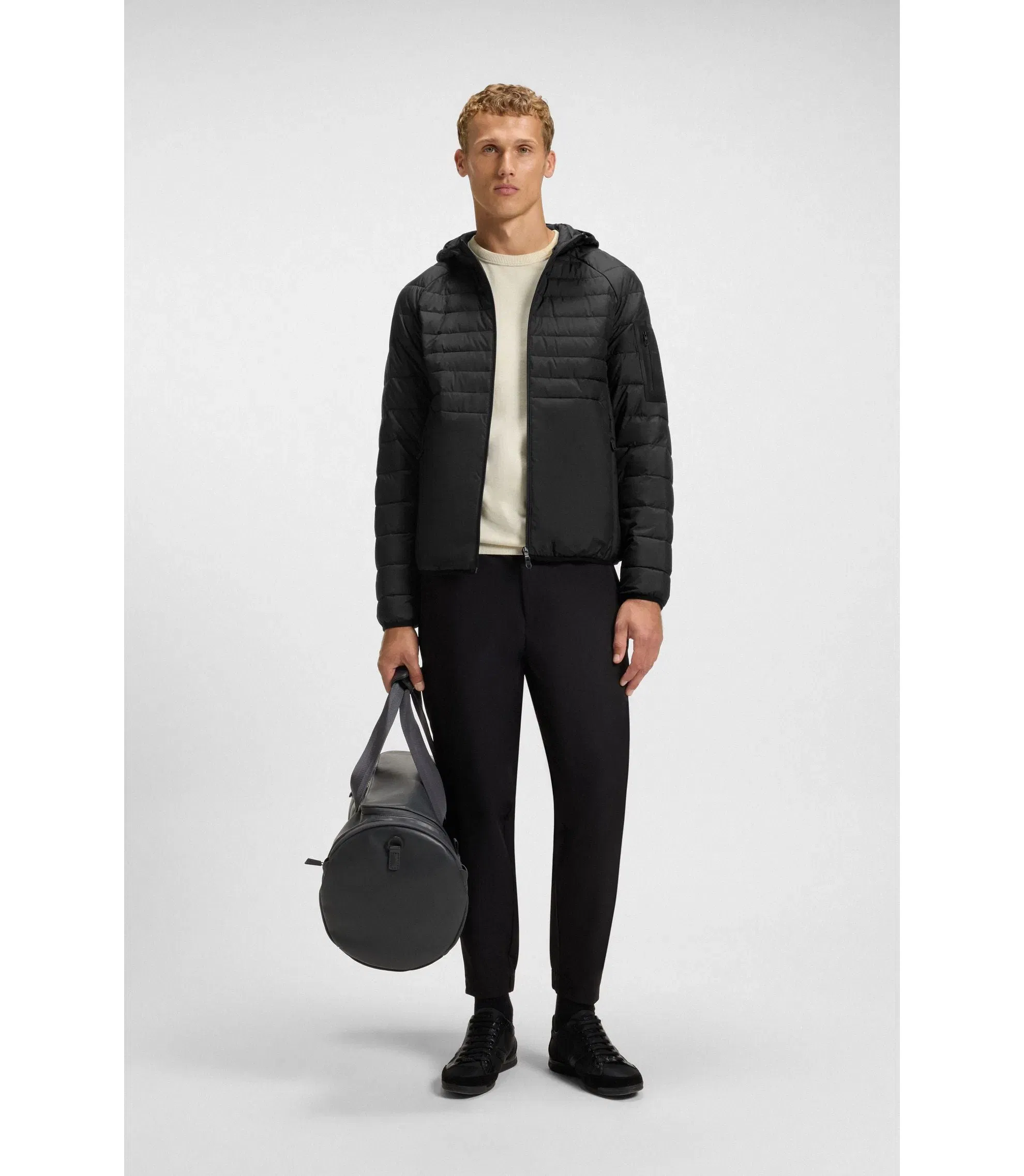 Boss Water Repellent Jacket With Decorative Reflective Details Black