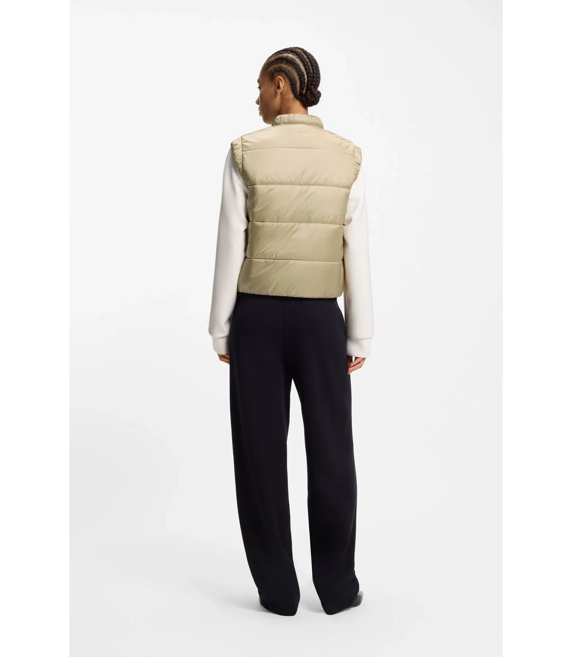 Boss Water Repellent Gilet With Wadding Light Beige Women's