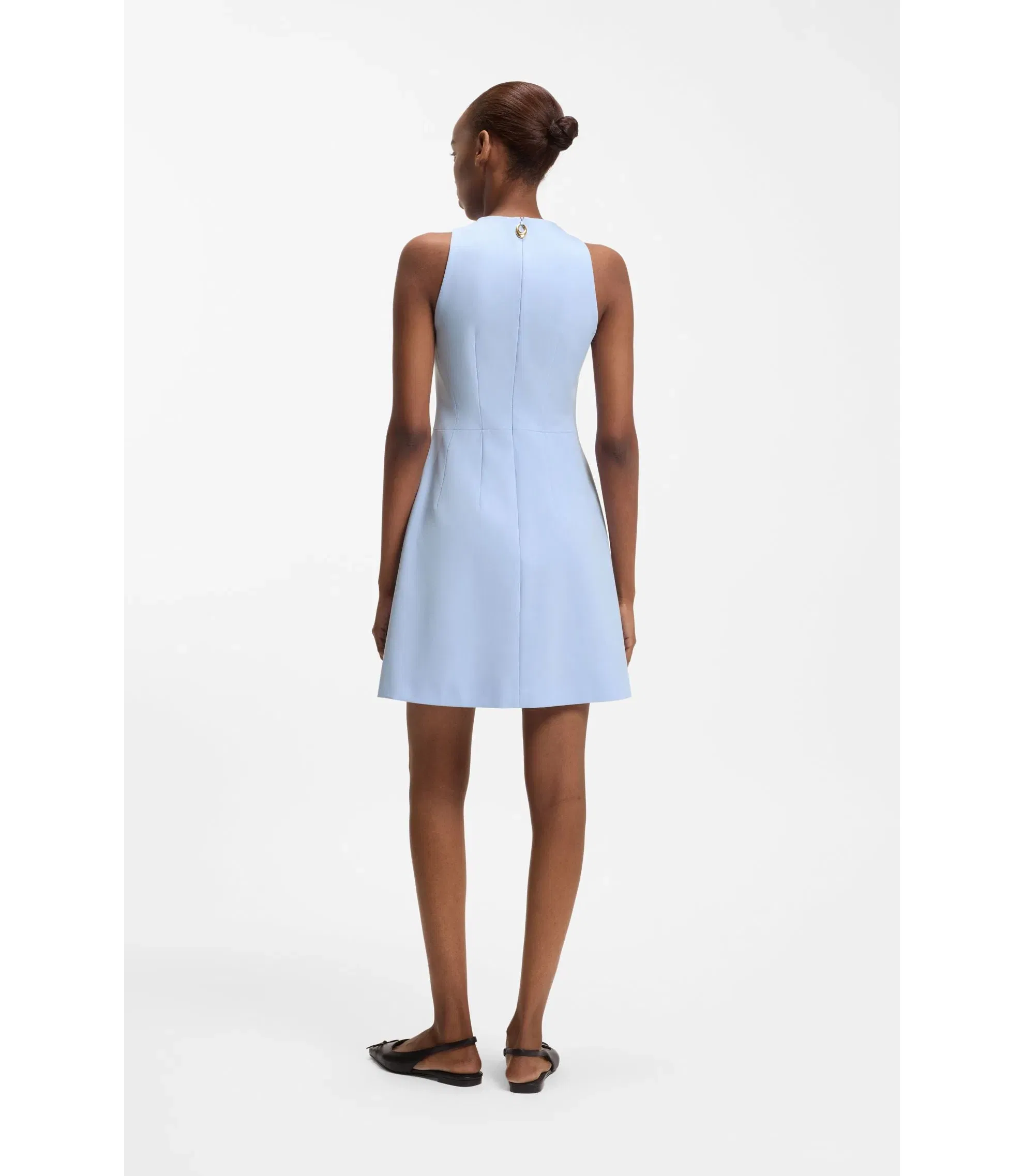 Hugo V Neck Dress With Seam Details Light Blue Women's