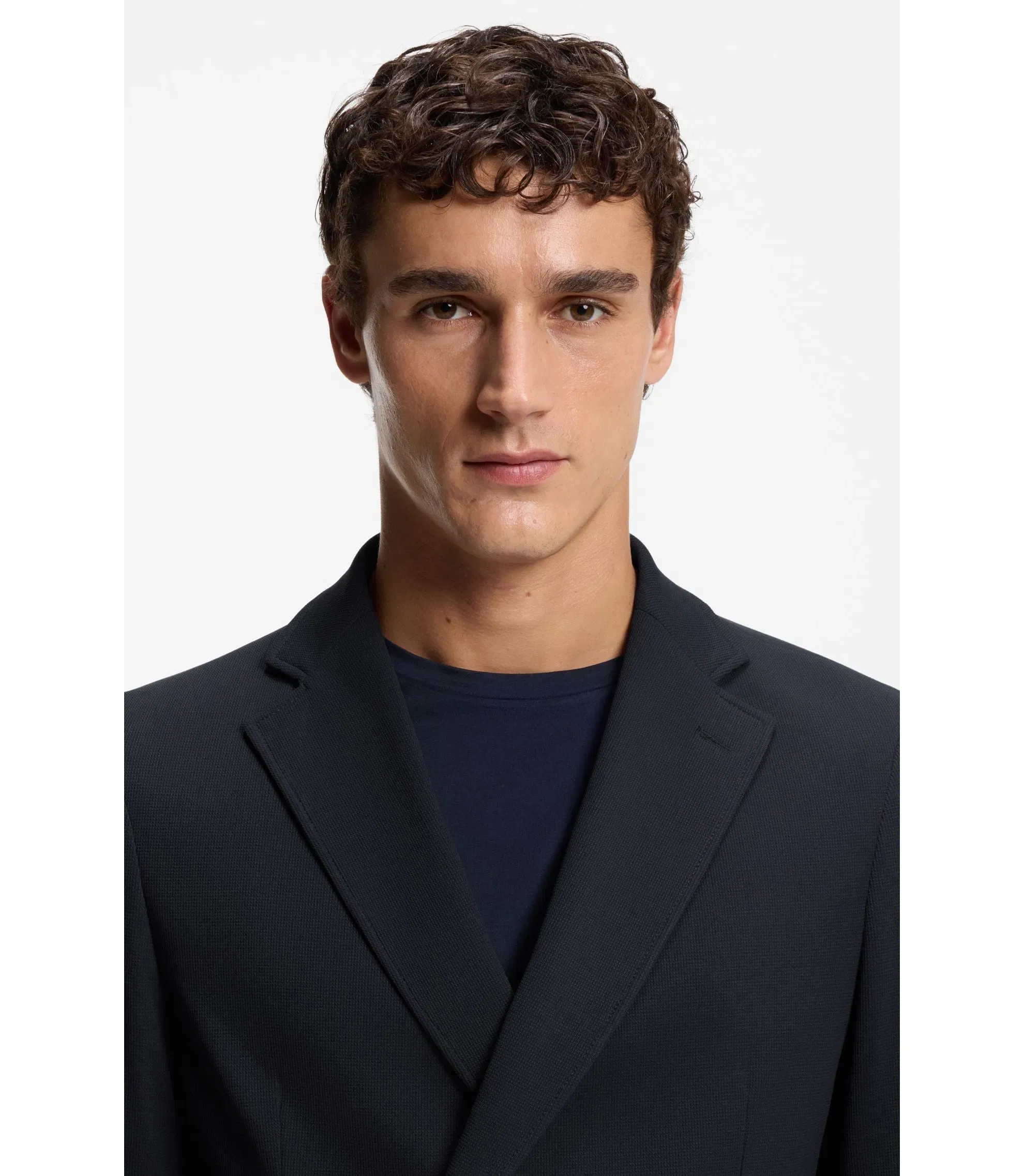 Boss Two Piece Slim Fit Suit In Performance Stretch Fabric Dark Blue