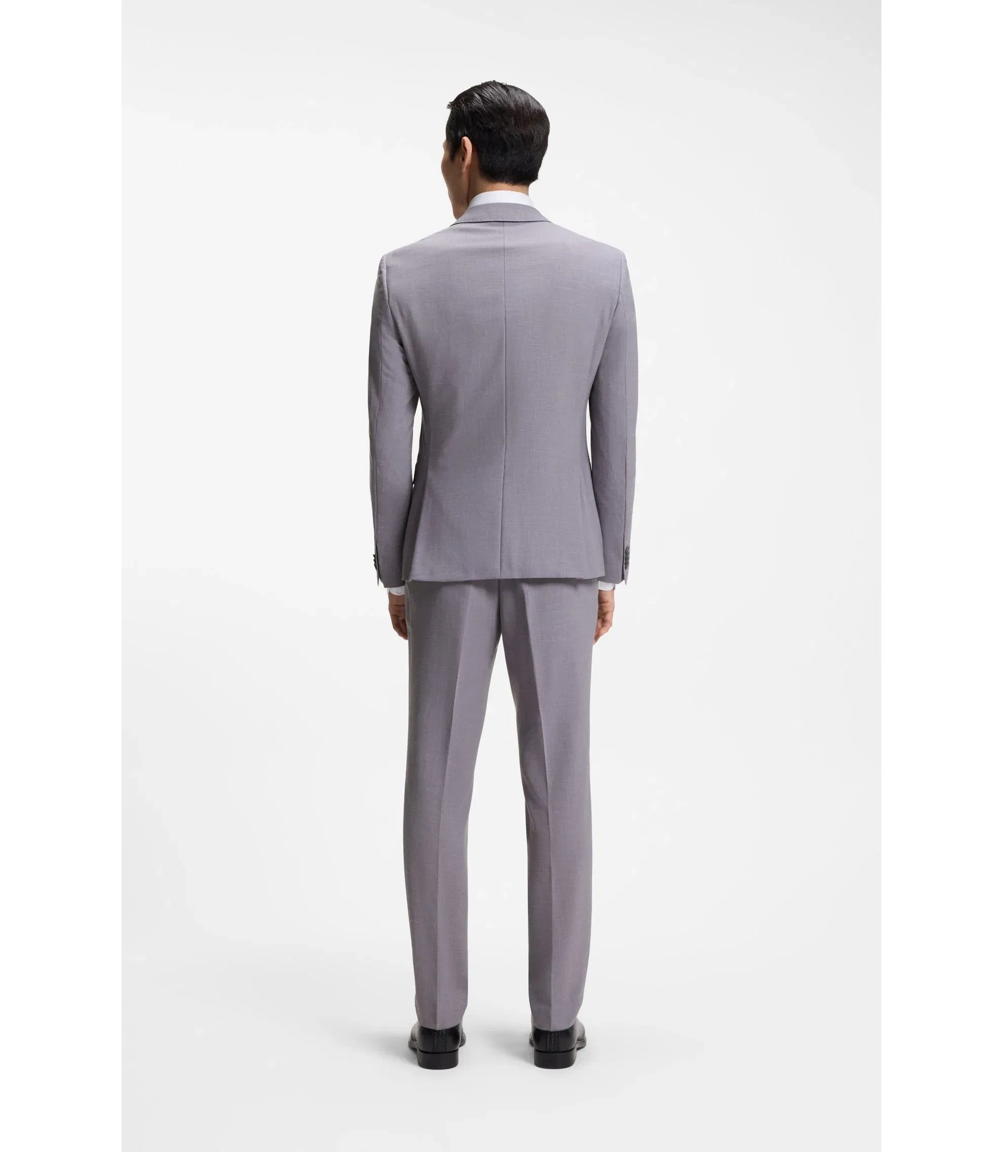 Boss Two Piece Slim Fit Suit In Micro Patterned Cloth Purple