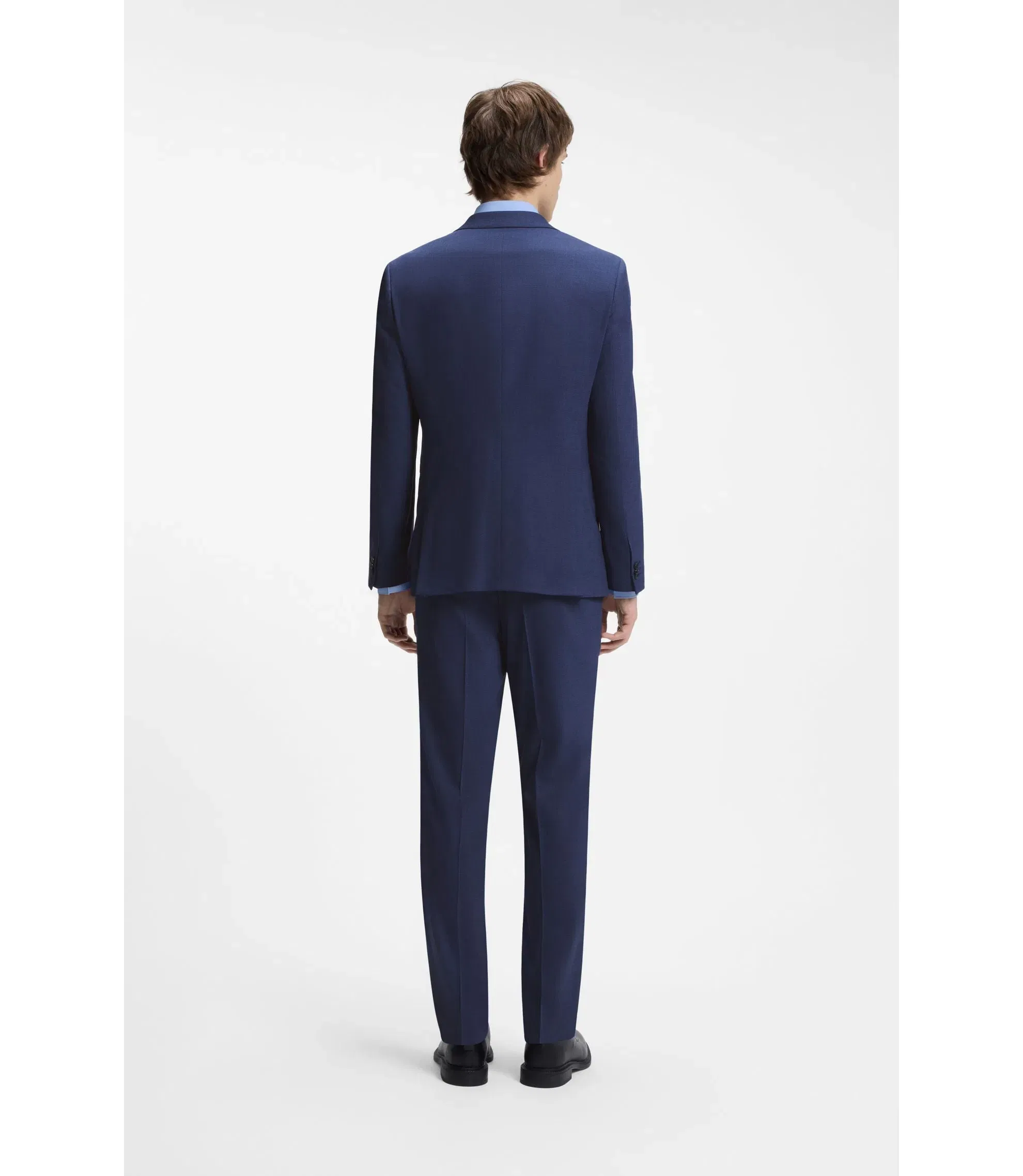 Hugo Two Piece Extra Slim Fit Suit In Patterned Fabric Light Blue