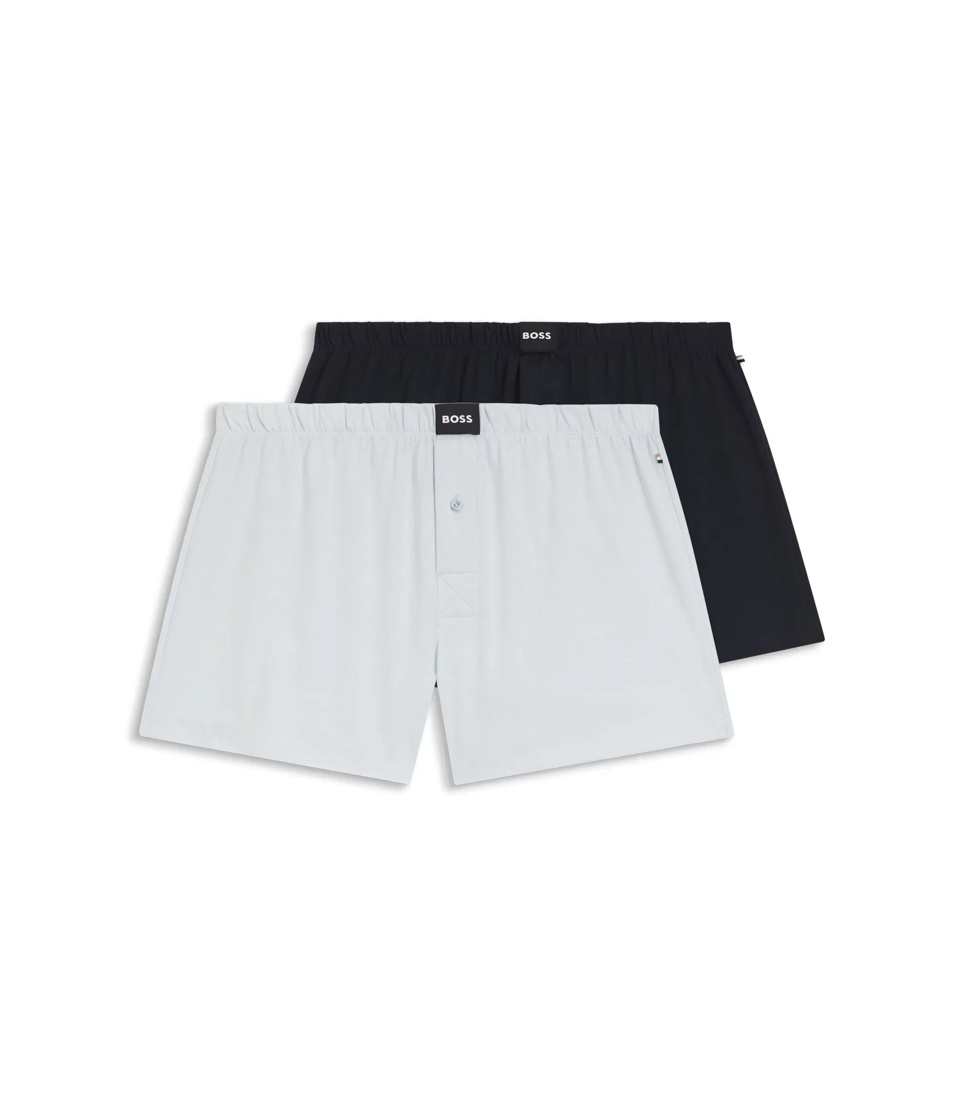 Boss Two Pack Of Boxer Shorts In Stretch Cotton Patterned