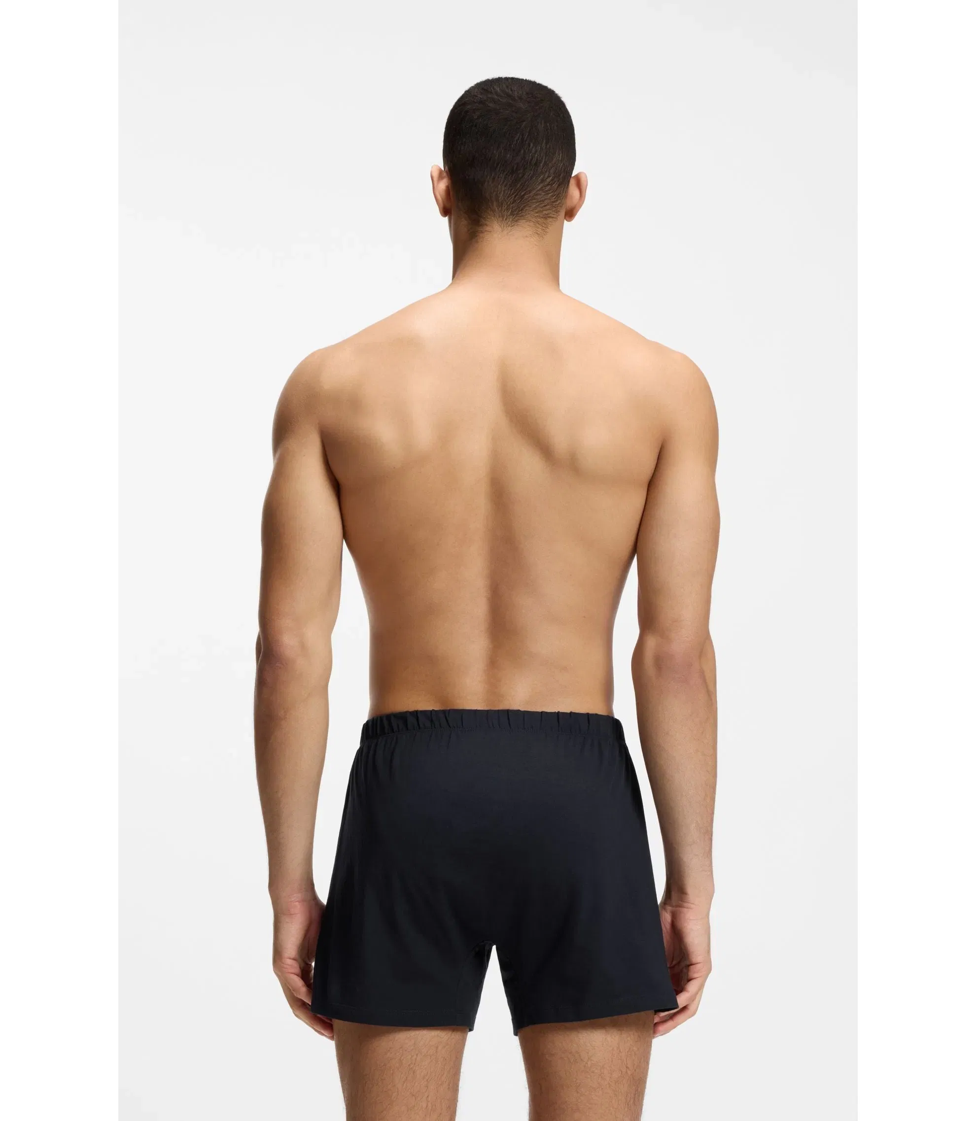 Boss Two Pack Of Boxer Shorts In Stretch Cotton Patterned