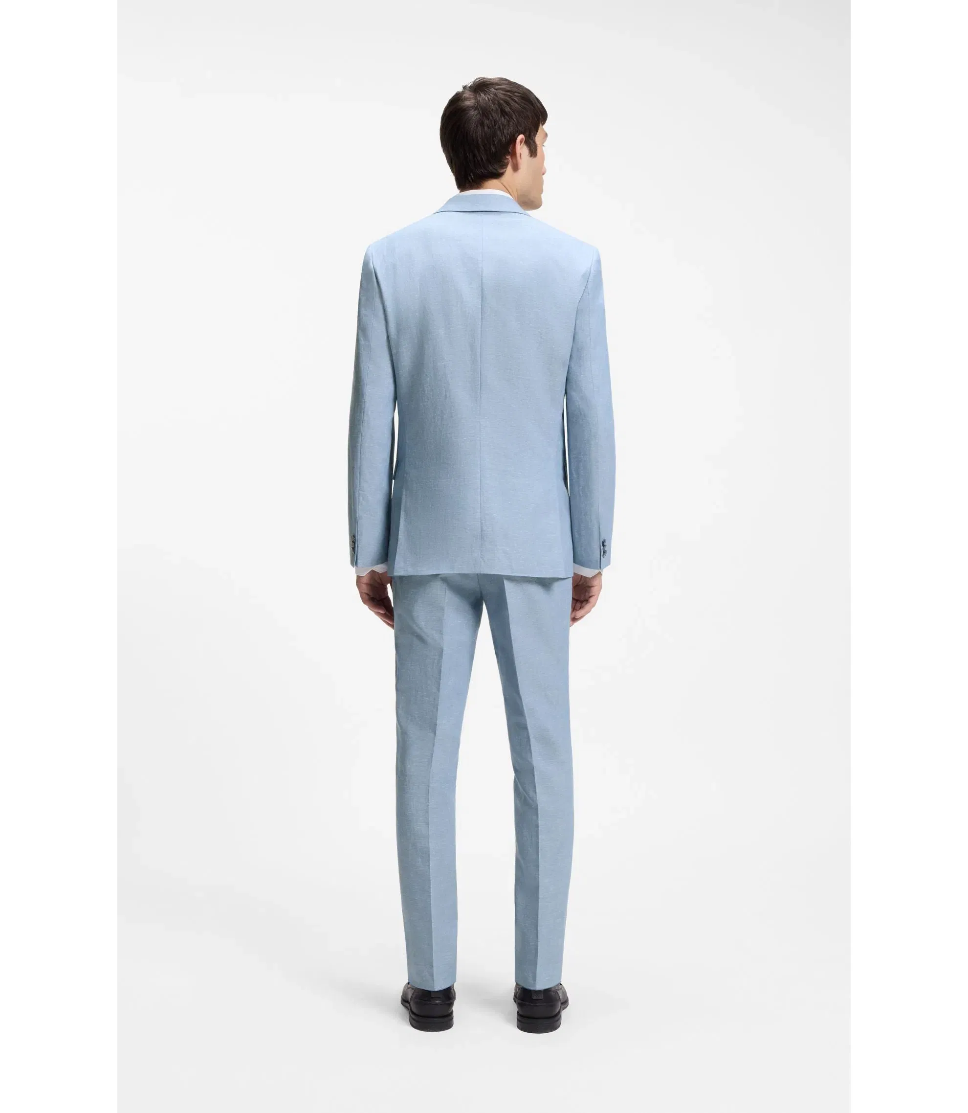 Hugo Three Piece Extra Slim Fit Suit Light Blue
