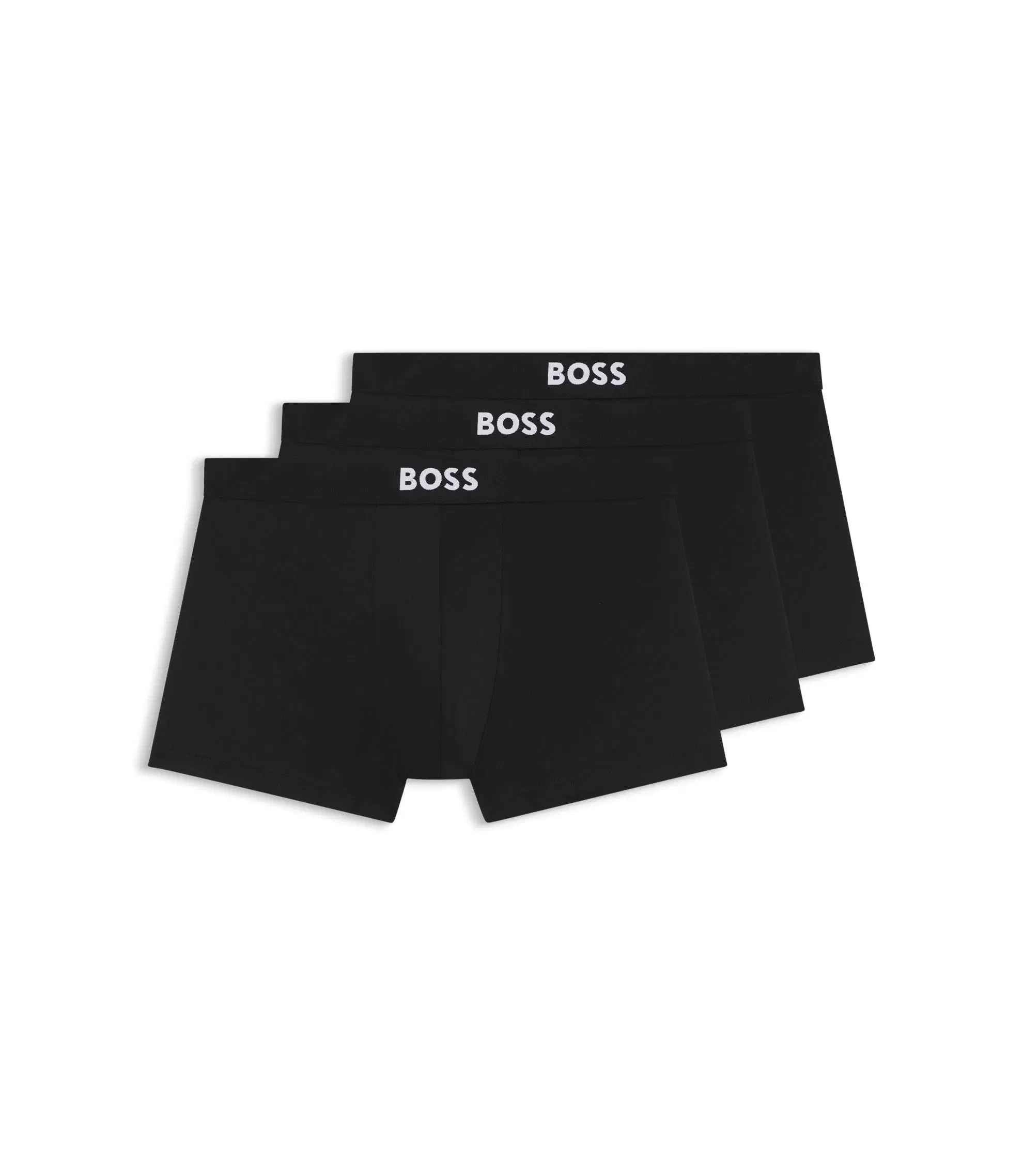 Boss Three Pack Of Stretch Microfibre Trunks Black