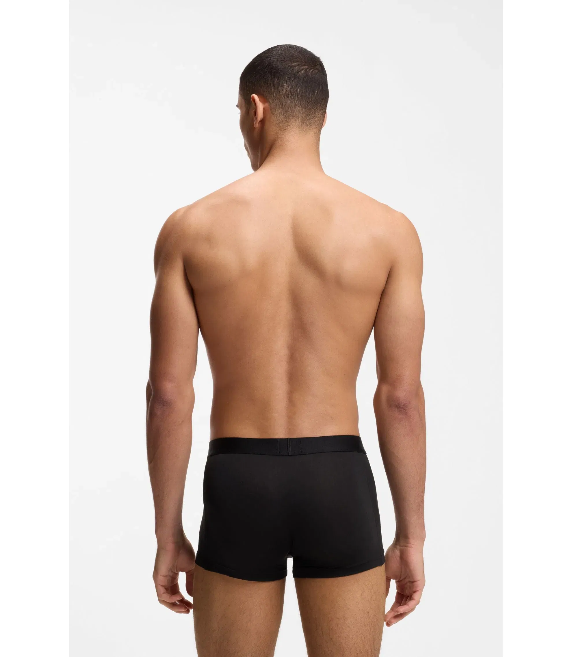 Boss Three Pack Of Stretch Microfibre Trunks Black