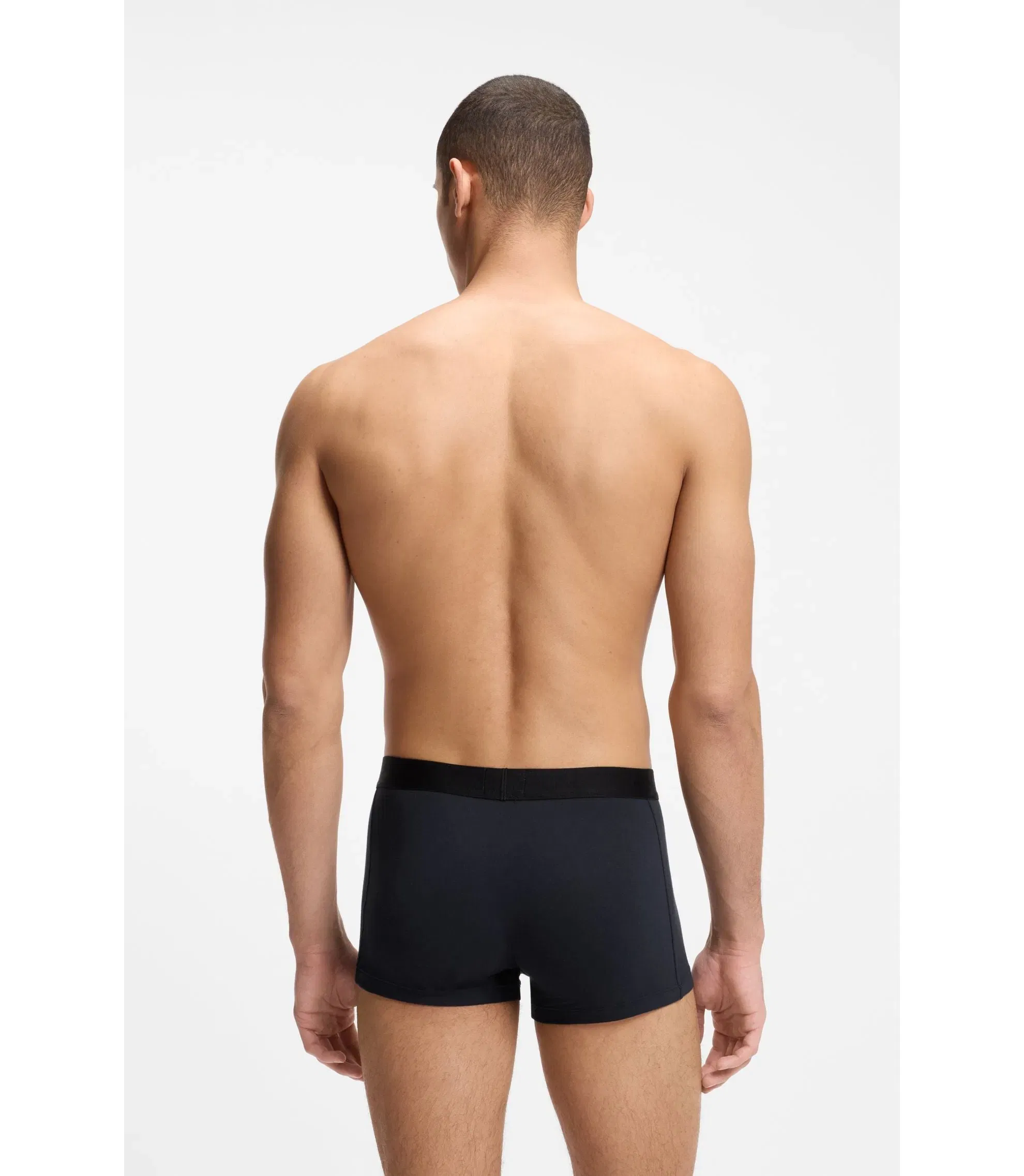 Boss Three Pack Of Stretch Cotton Trunks Light Blue