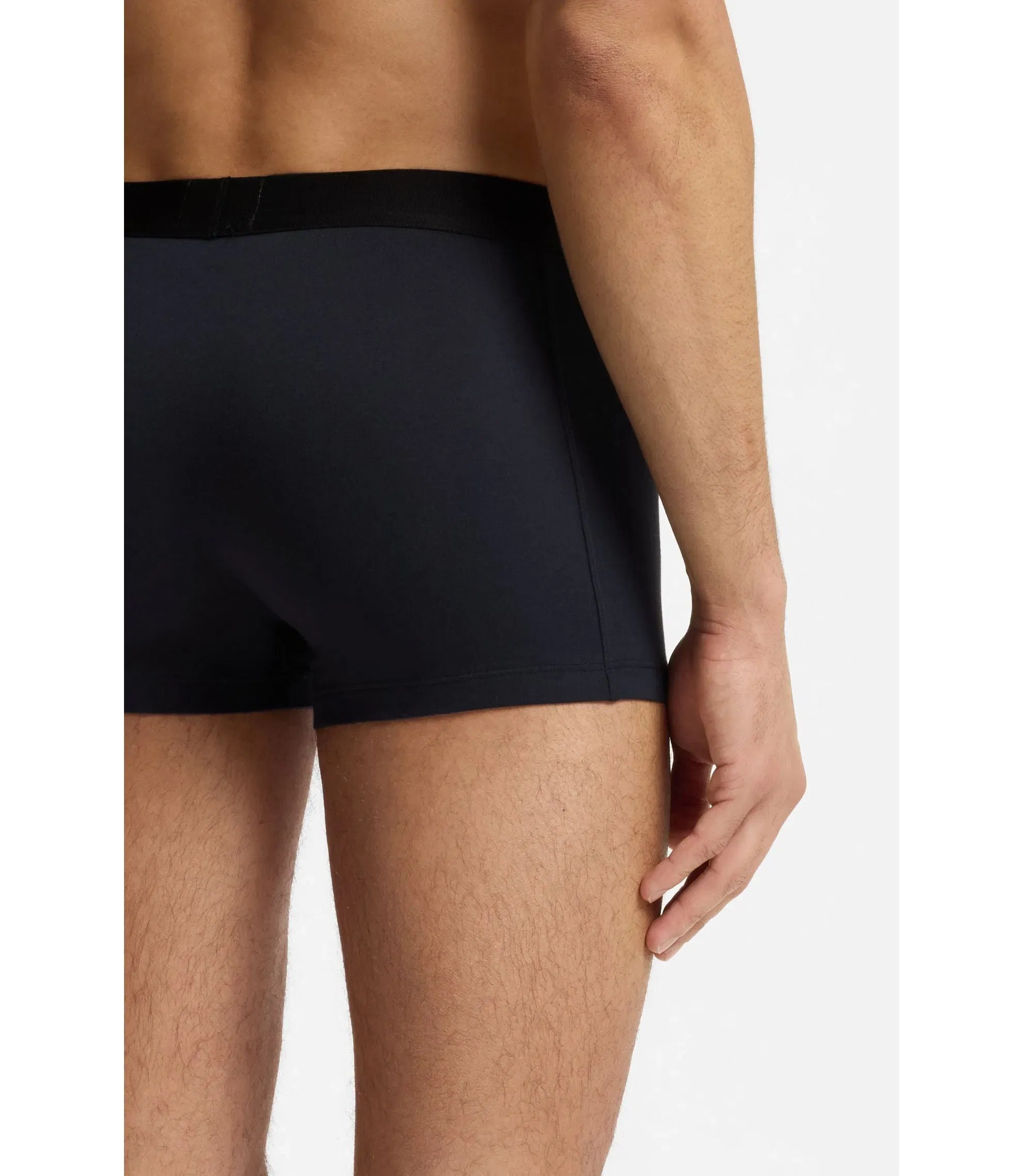 Boss Three Pack Of Stretch Cotton Trunks Light Blue