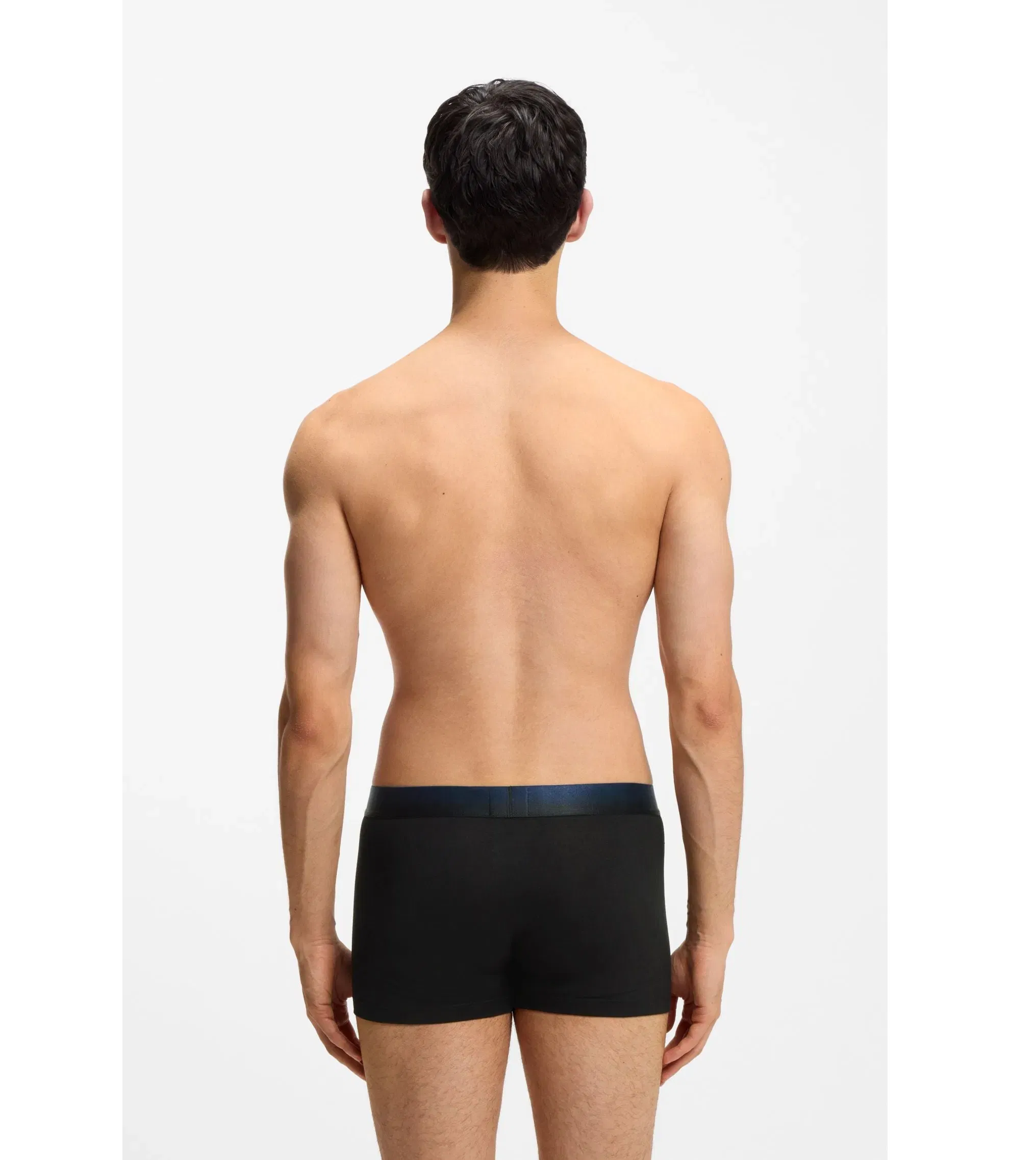 Hugo Three Pack Of Degrad Waistband Trunks Patterned
