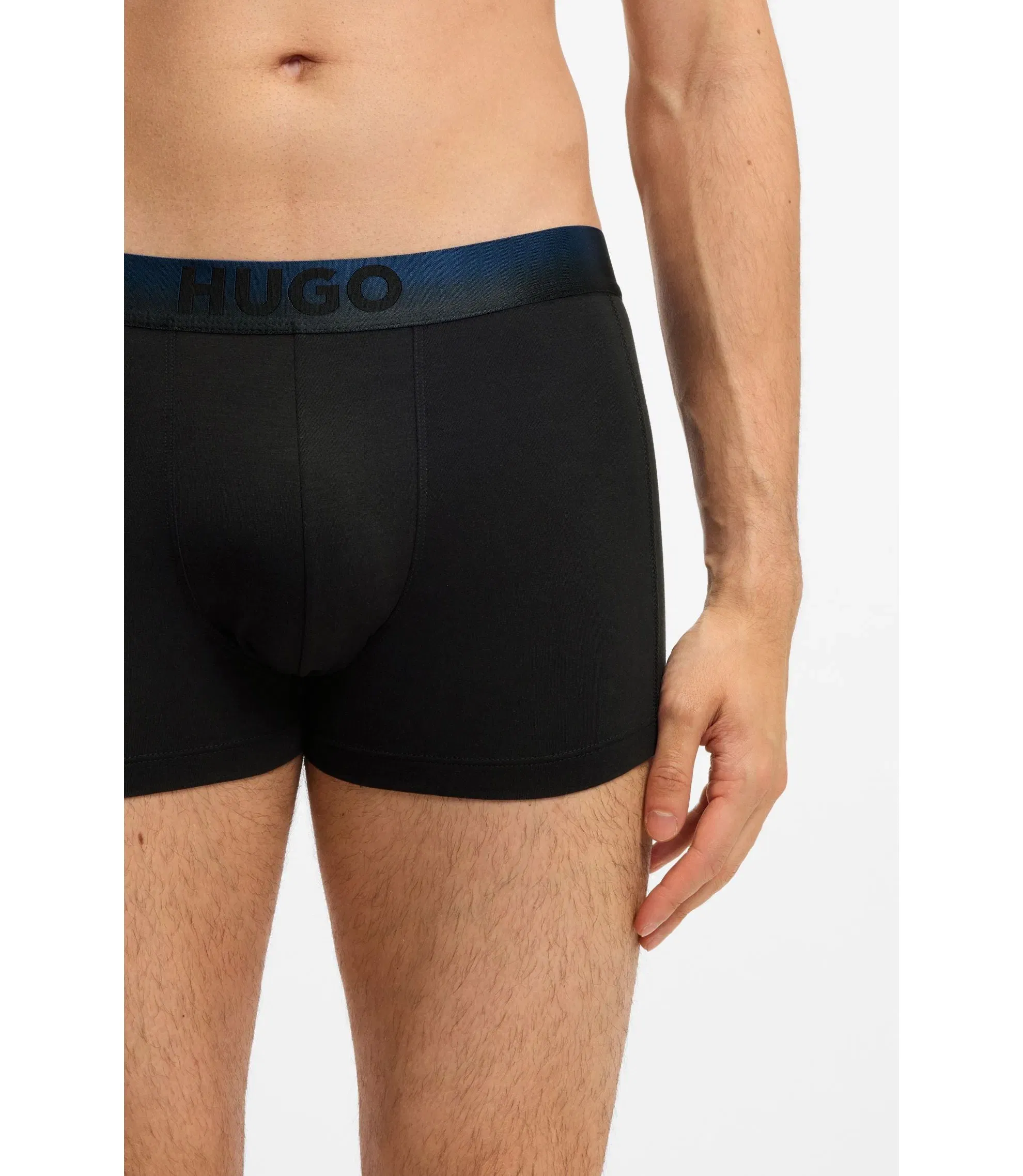 Hugo Three Pack Of Degrad Waistband Trunks Patterned