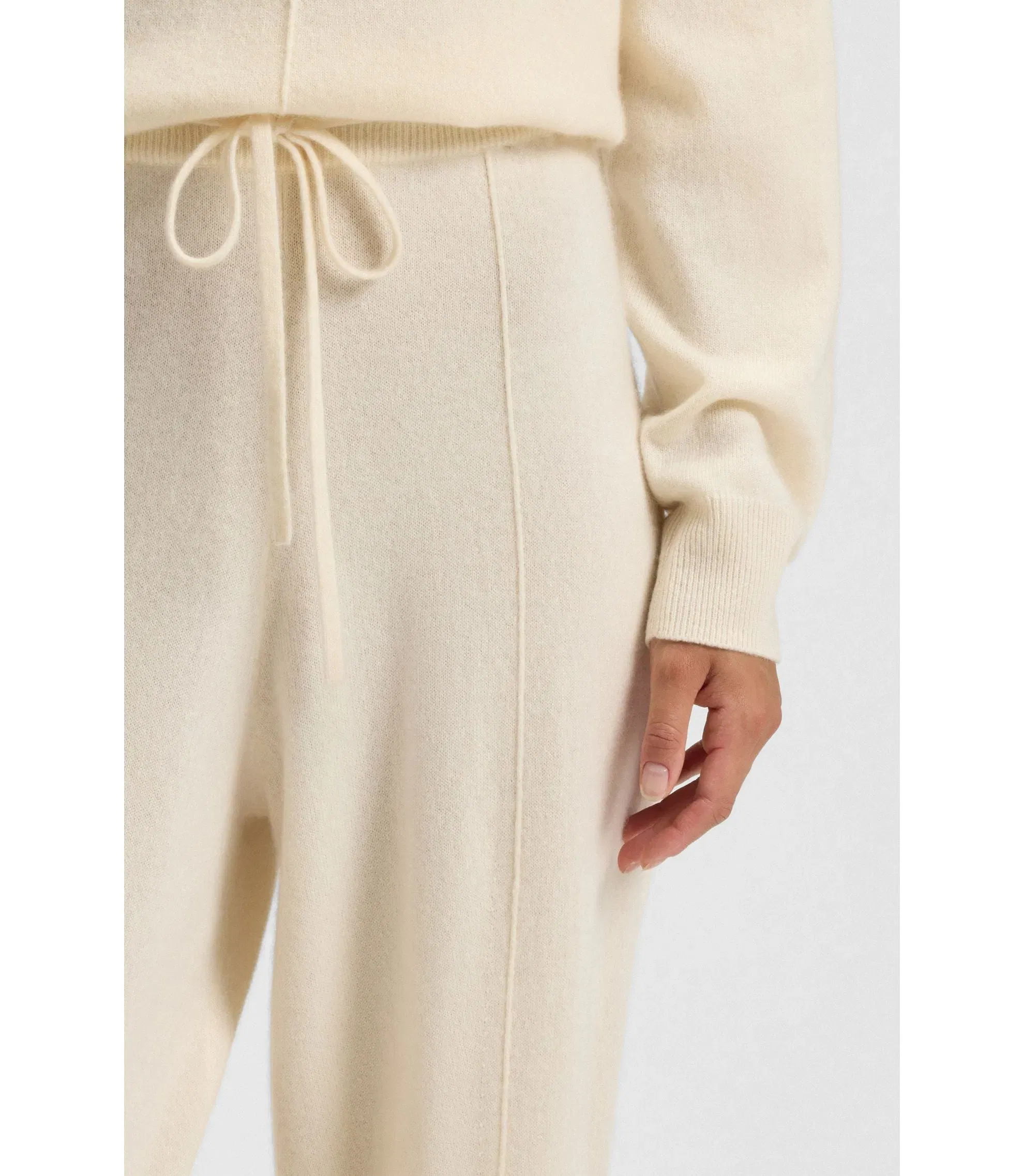 Boss Tapered Fit Track Pants In Cashmere White Women's