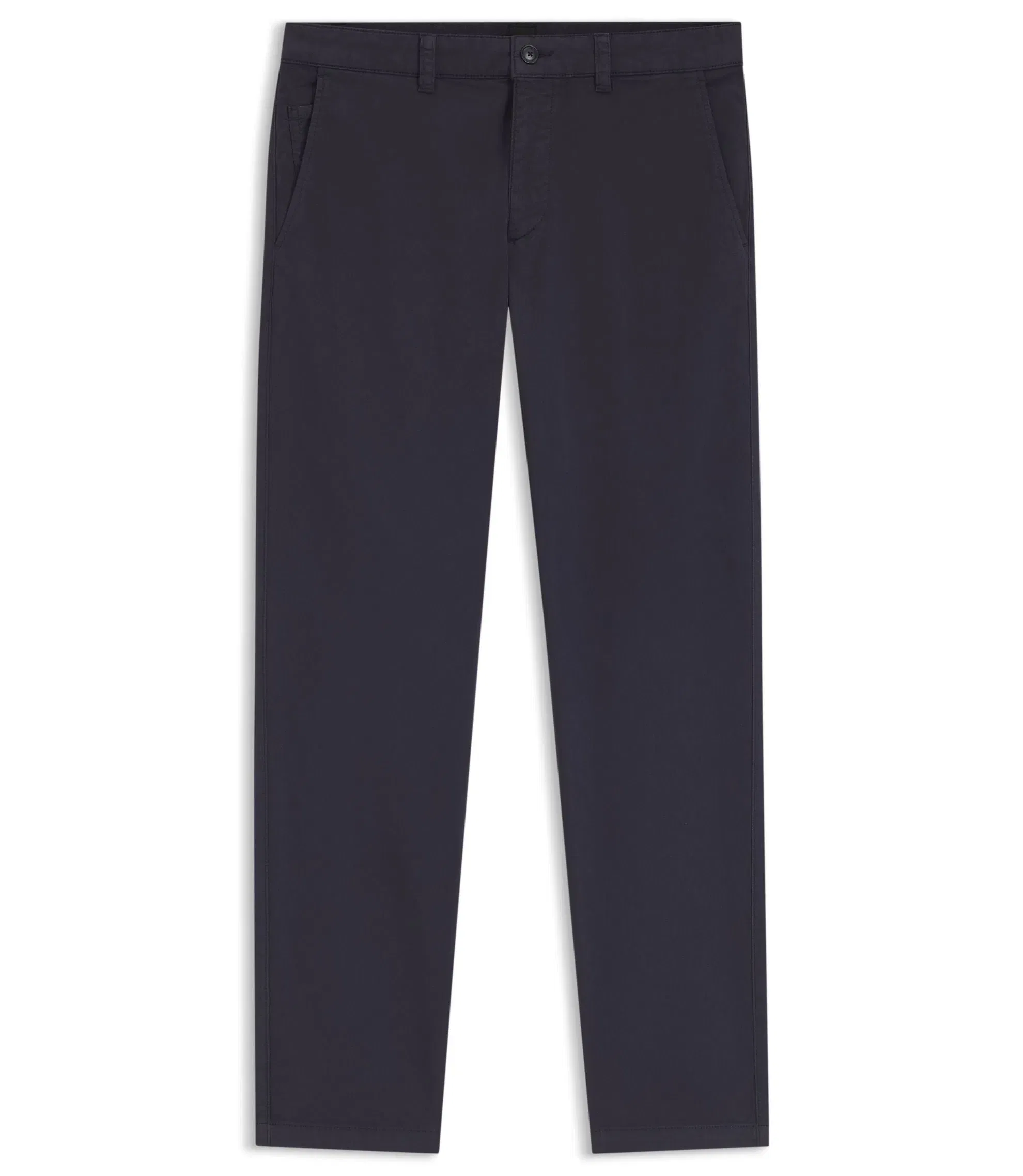Boss Tapered Fit Chinos In A Structured Cotton Dark Blue