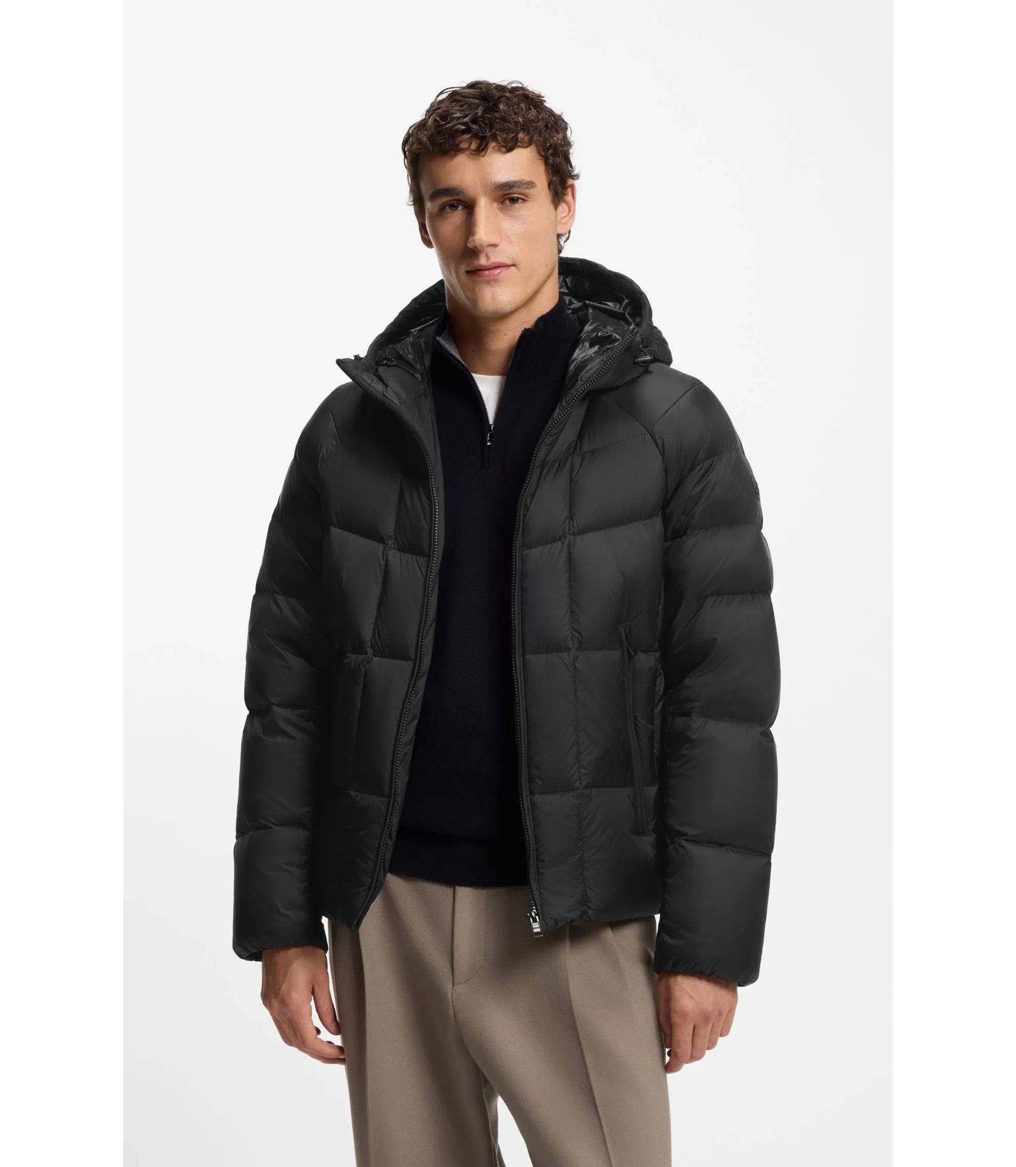 Boss Taffeta Jacket With Water Repellent Finish Black