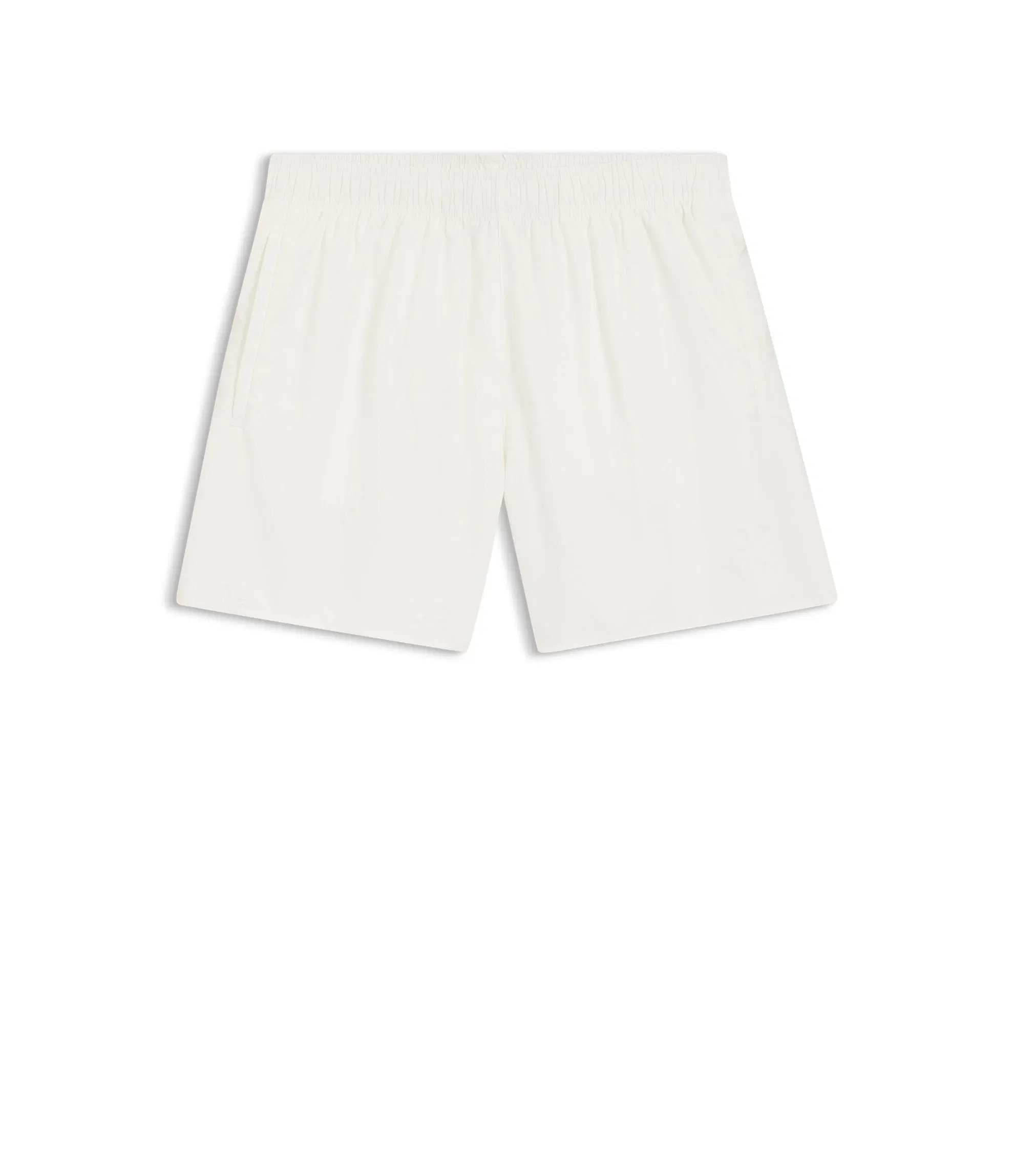 Hugo Swim Shorts With All Over Stacked Logos Light Beige