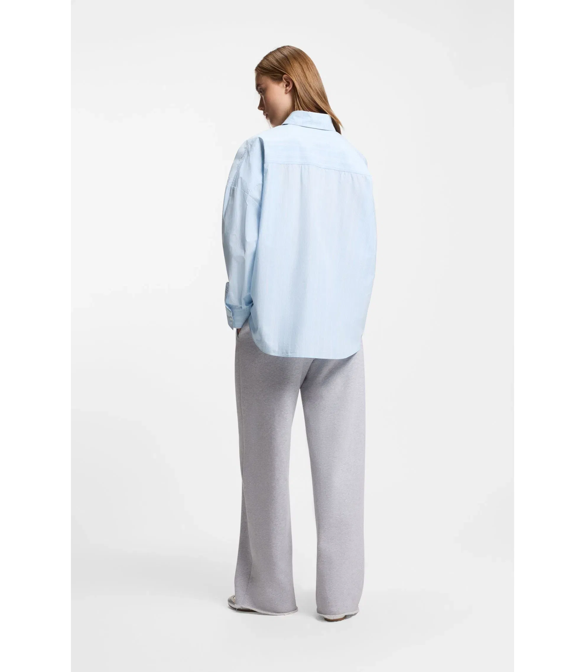 Hugo Striped Relaxed Fit Blouse In Cotton Poplin Patterned Women's