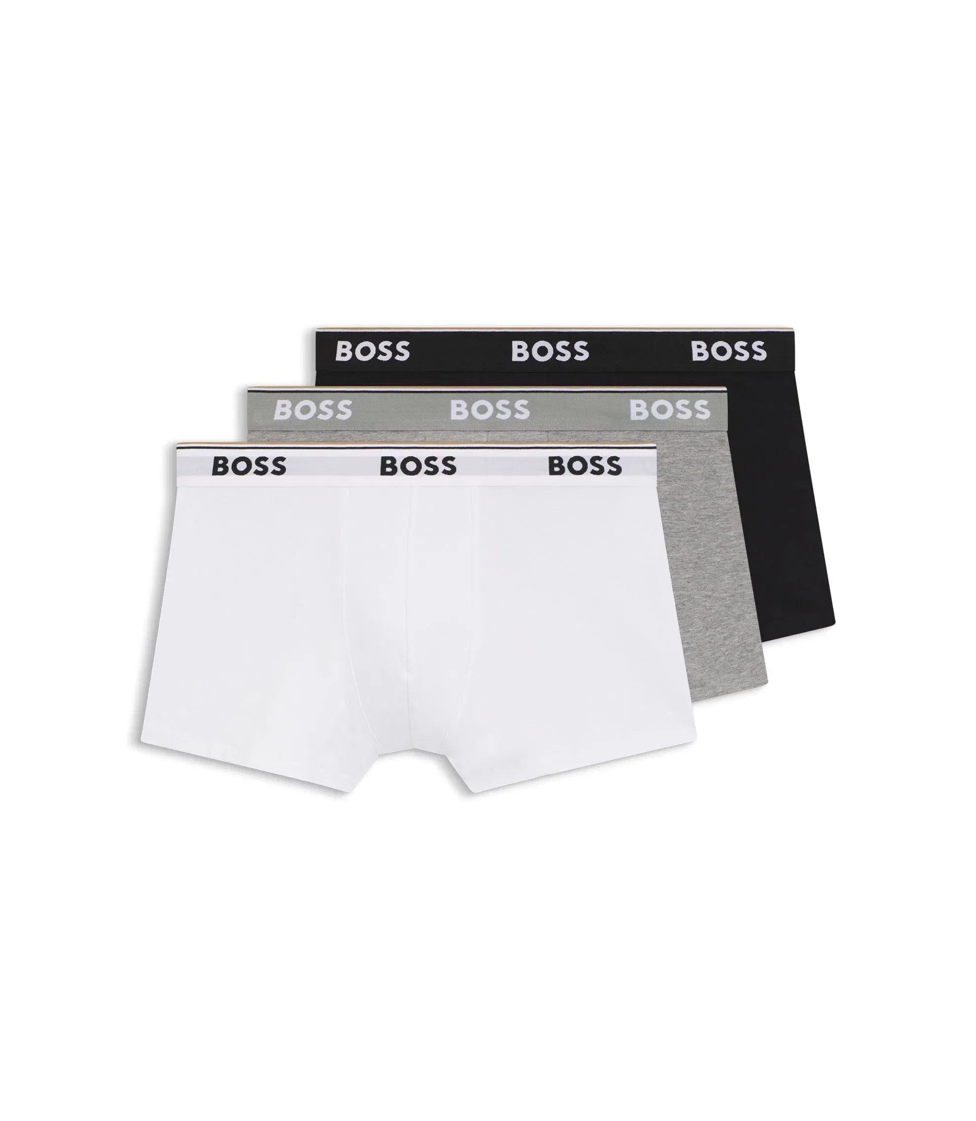 Boss Stretch Cotton Trunks With Repeating Logos Assorted-Pre-Pack