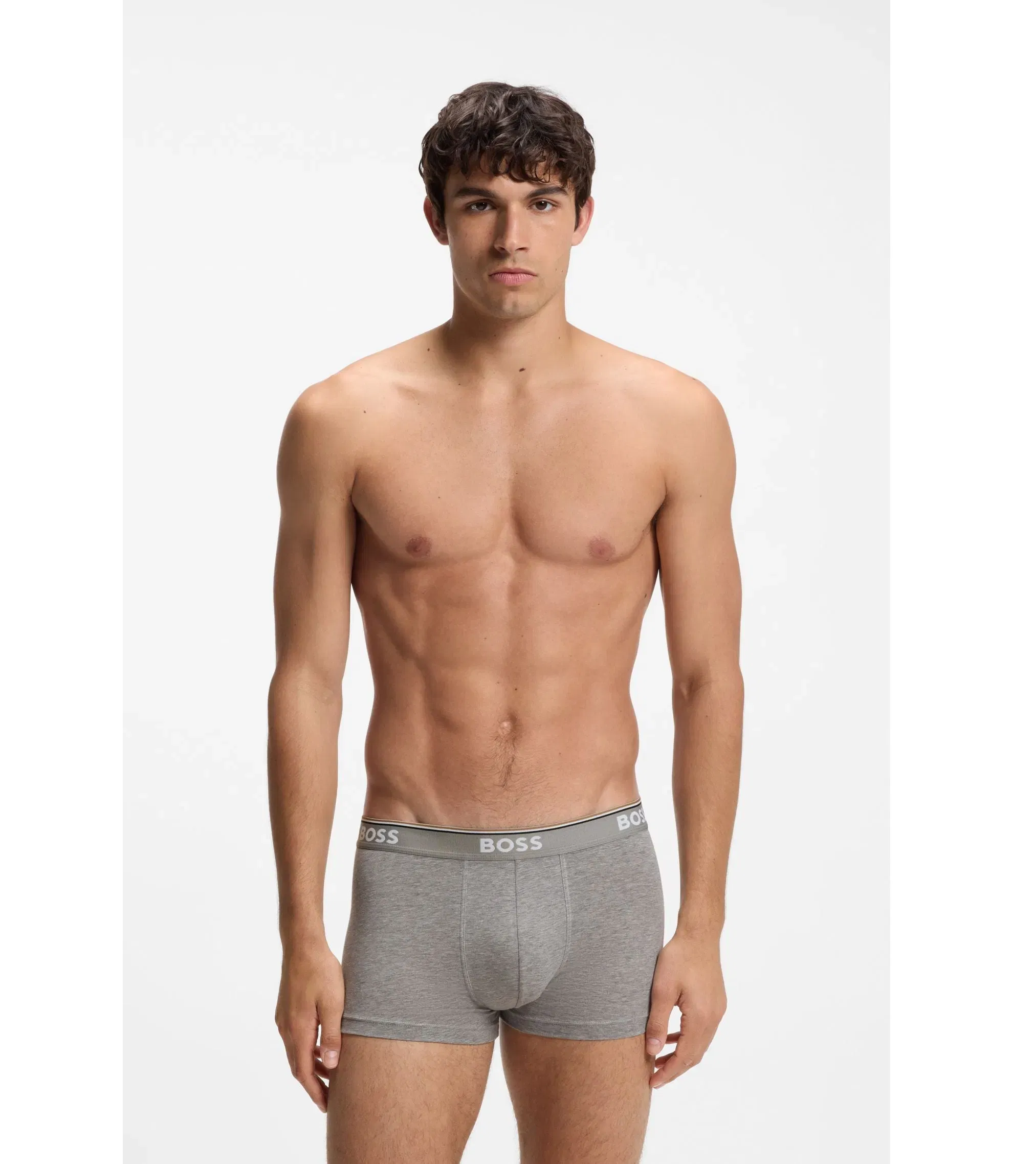 Boss Stretch Cotton Trunks With Repeating Logos Assorted-Pre-Pack