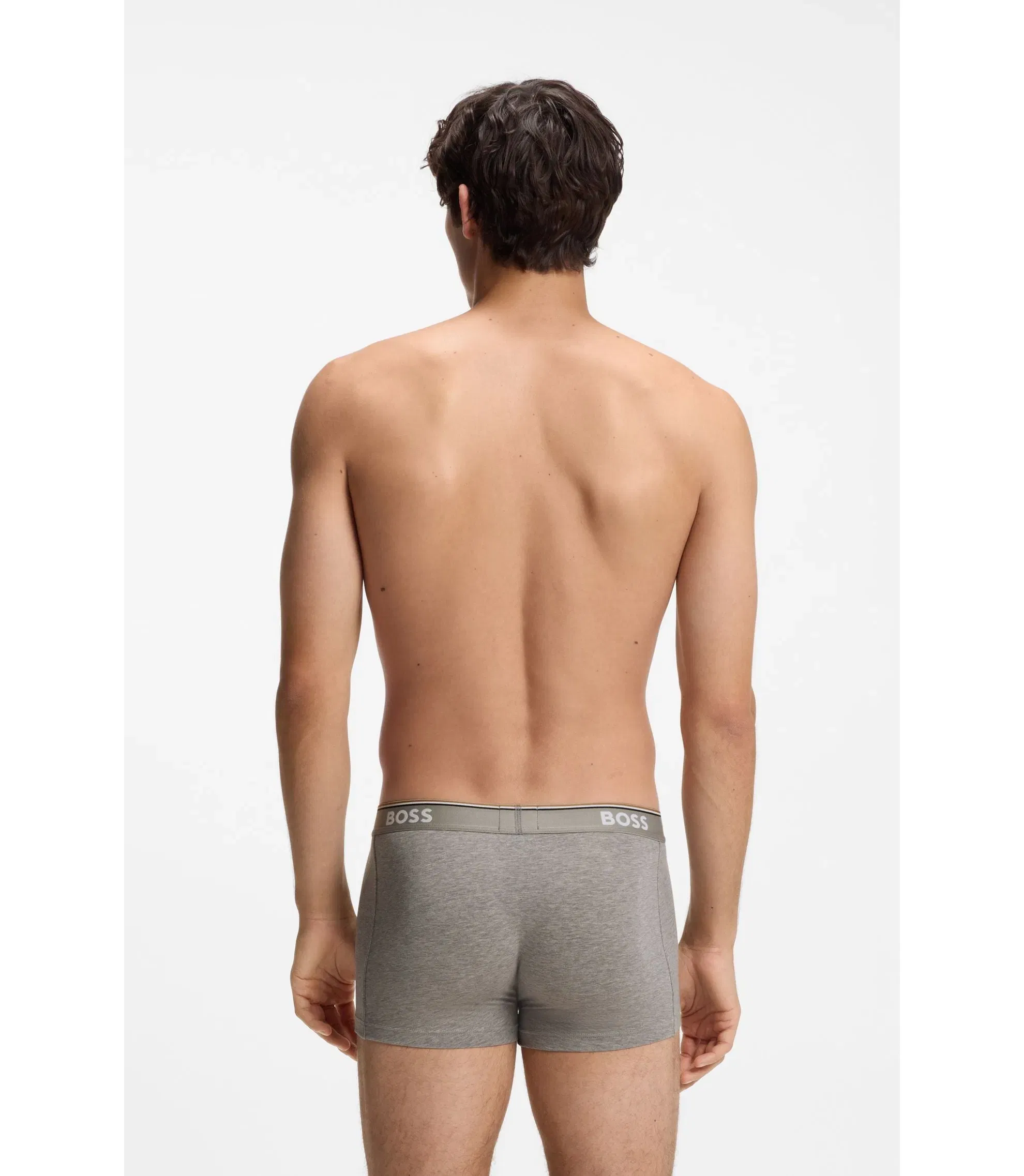Boss Stretch Cotton Trunks With Repeating Logos Assorted-Pre-Pack