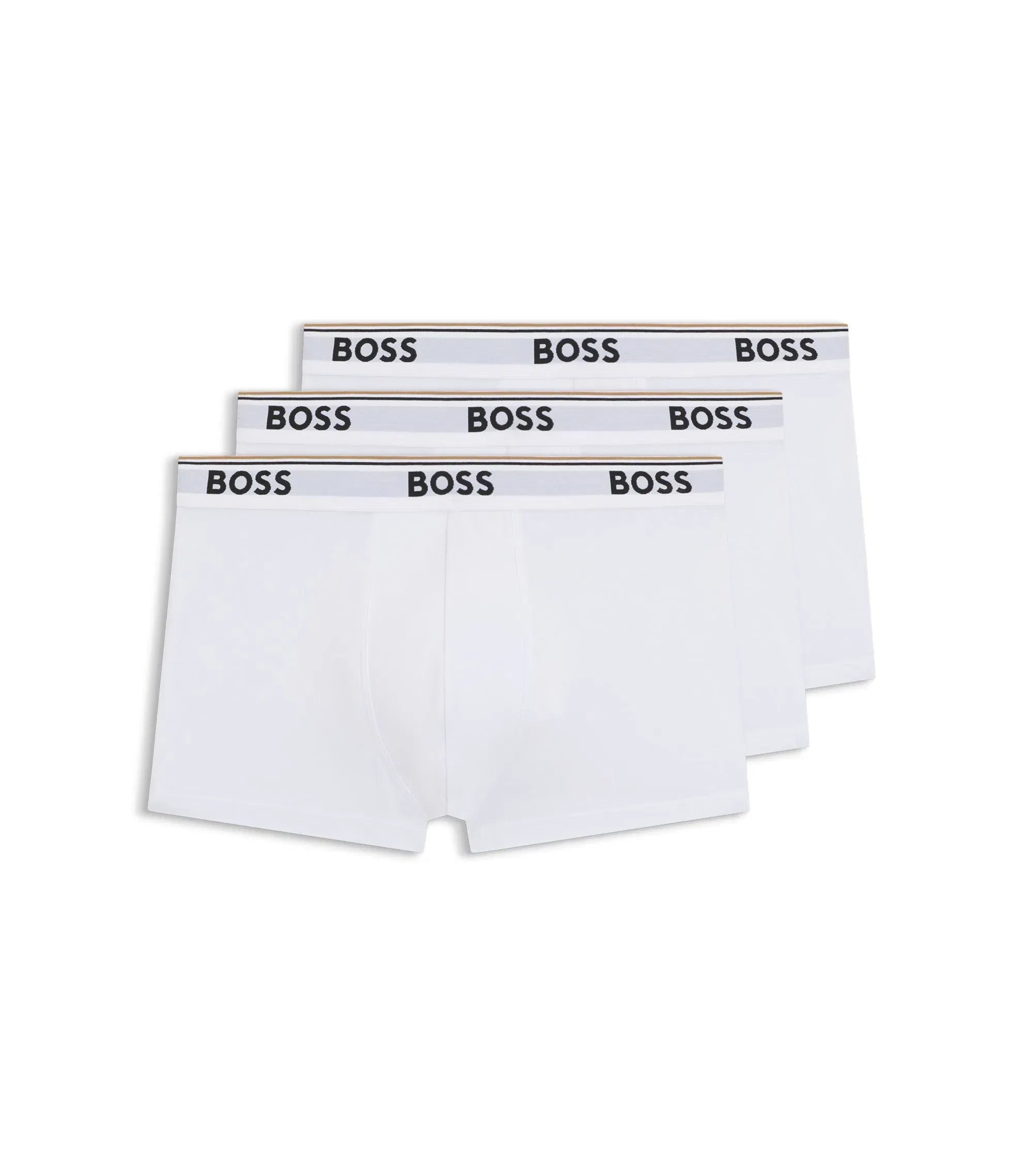 Boss Stretch Cotton Trunks With Repeating Logos White