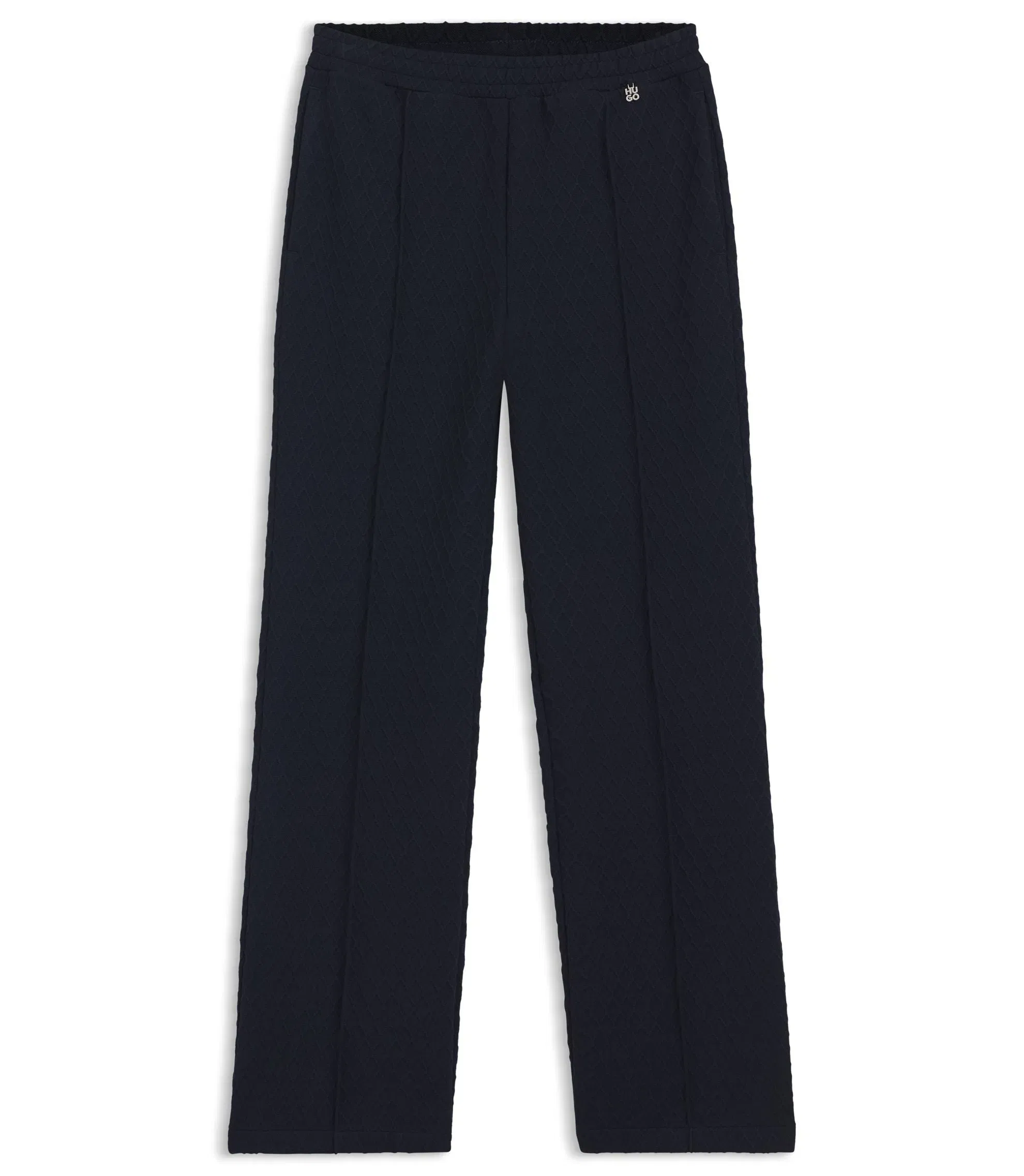 Hugo Straight Fit Track Pants In Diamond Jacquard Blue Women's