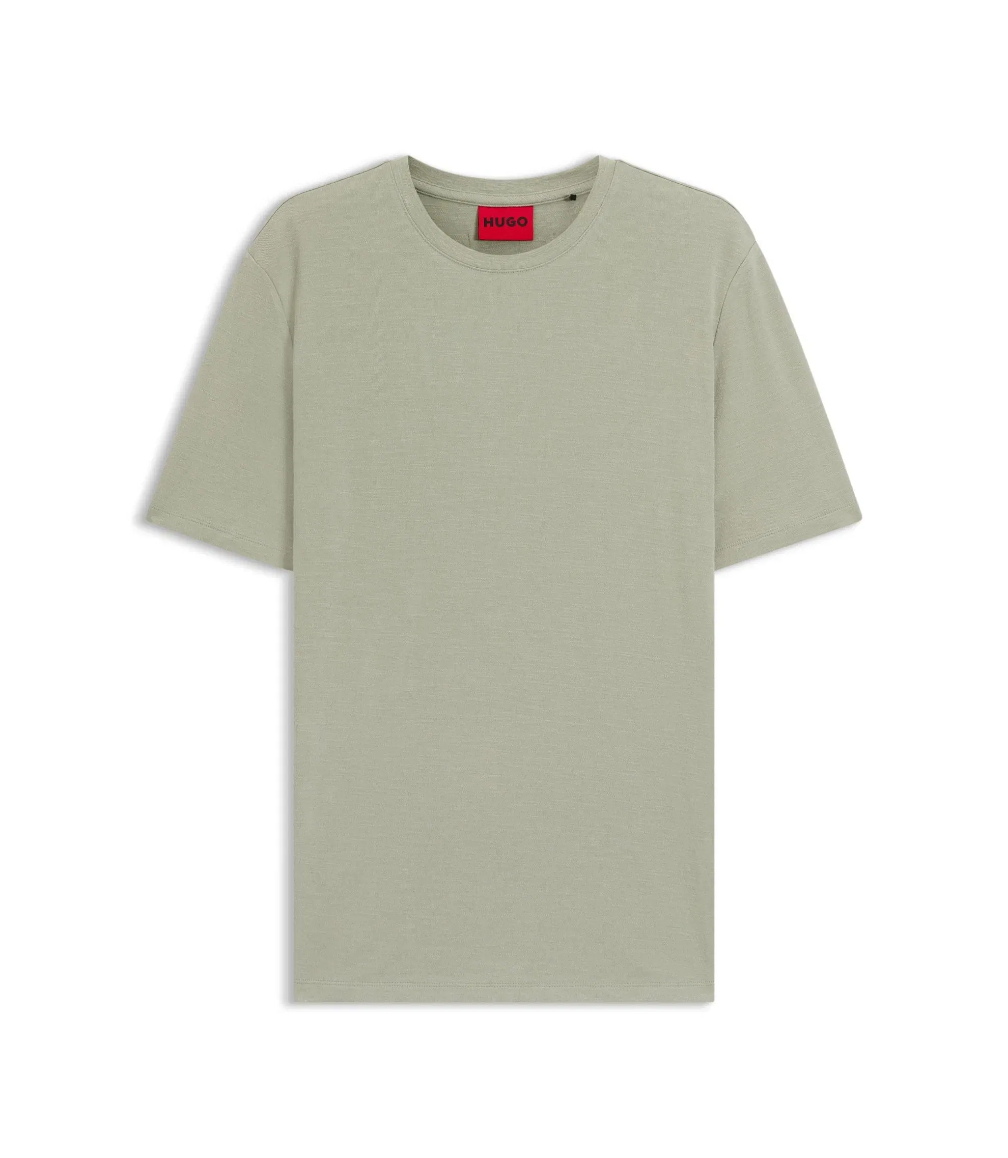 Hugo Slub Interlock T-Shirt In A Slim Fit Light Green