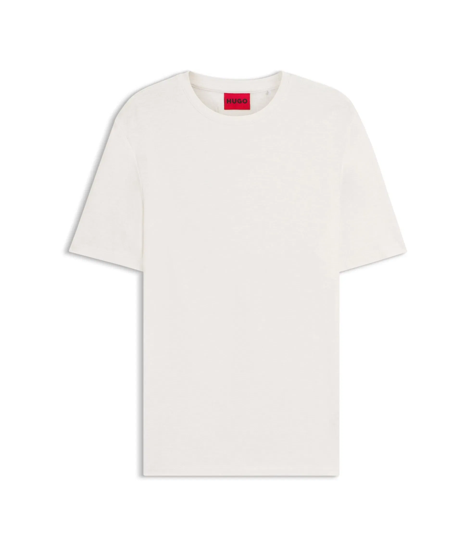 Hugo Slub Interlock T-Shirt In A Slim Fit White