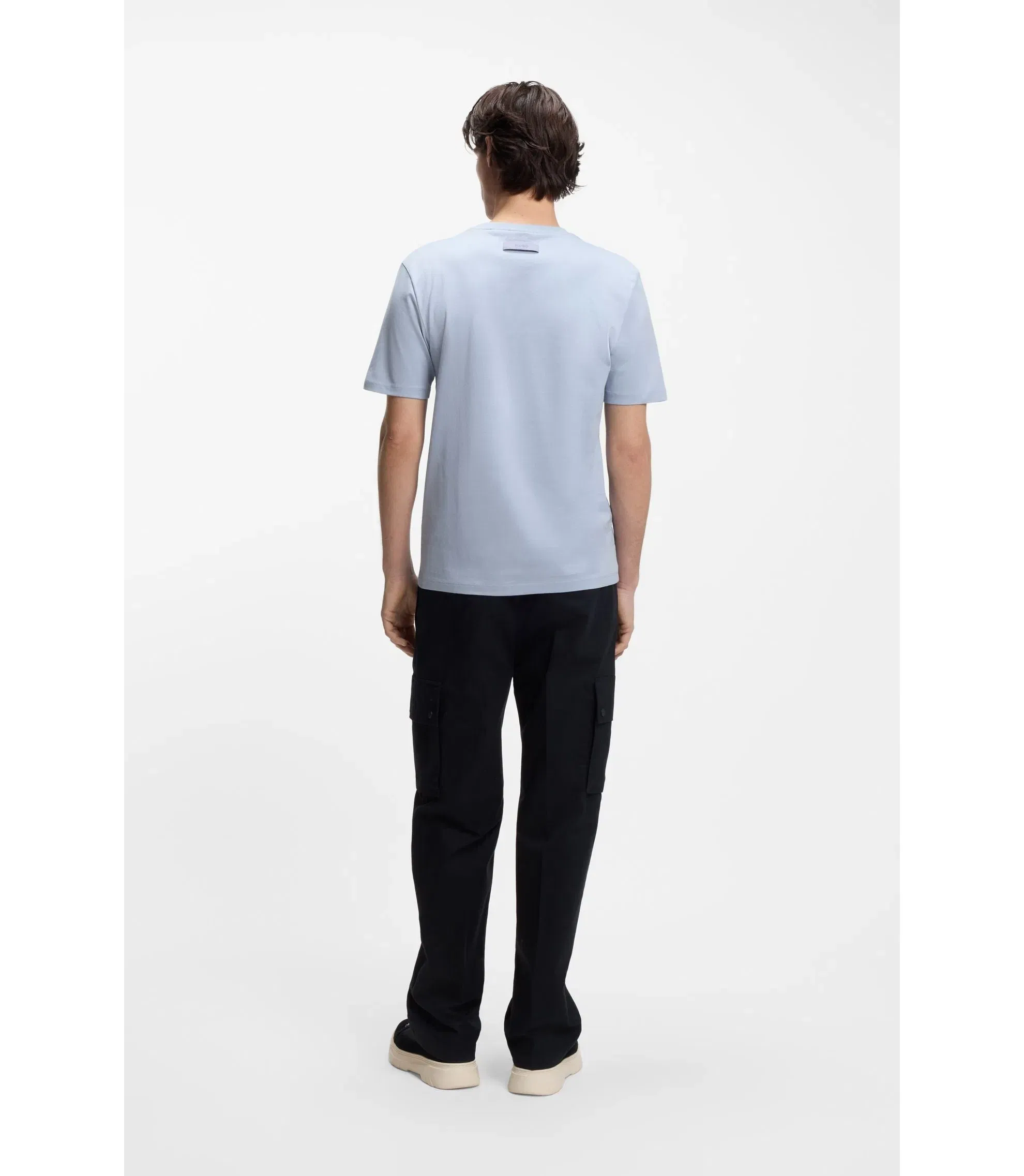 Hugo Slim Fit T-Shirt With Mercerised Cotton Purple