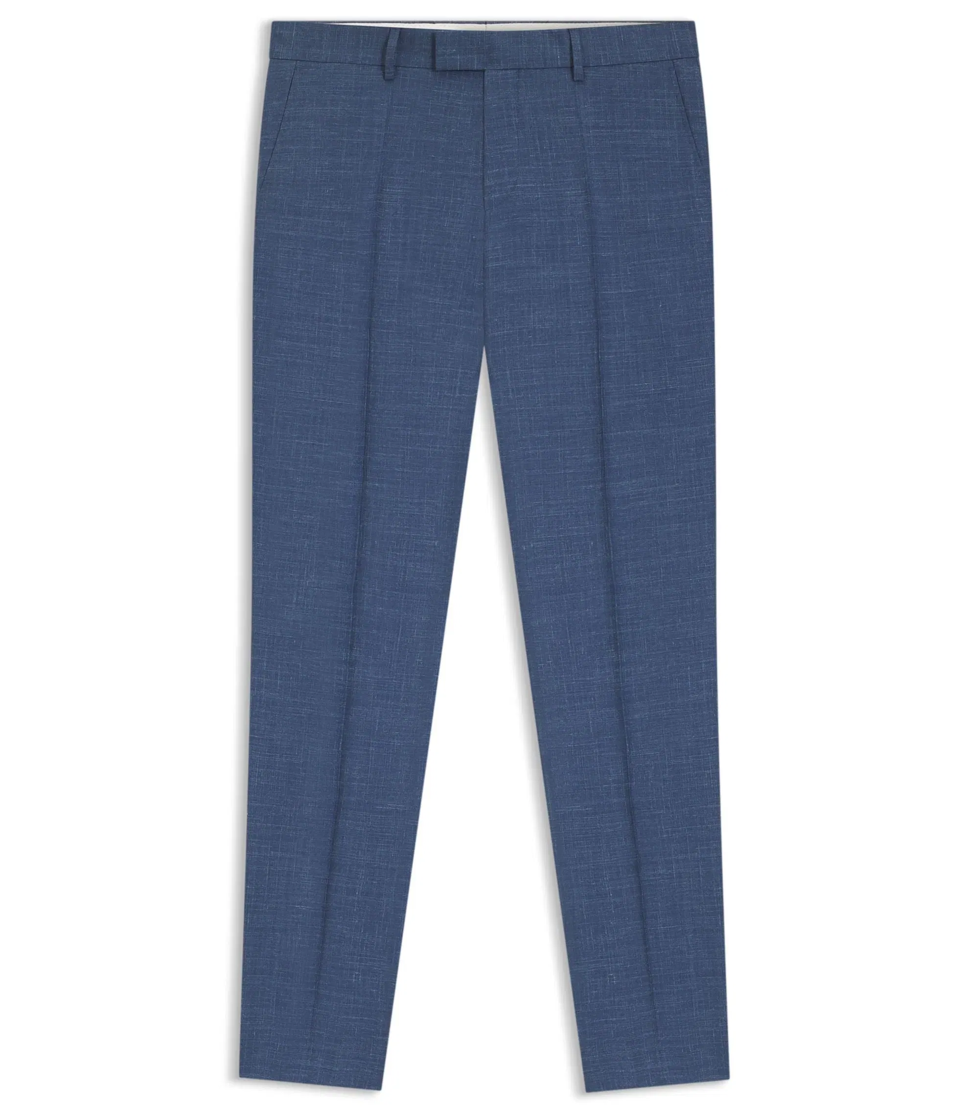 Boss Slim Fit Trousers In Virgin Wool Silk And Linen Light Blue