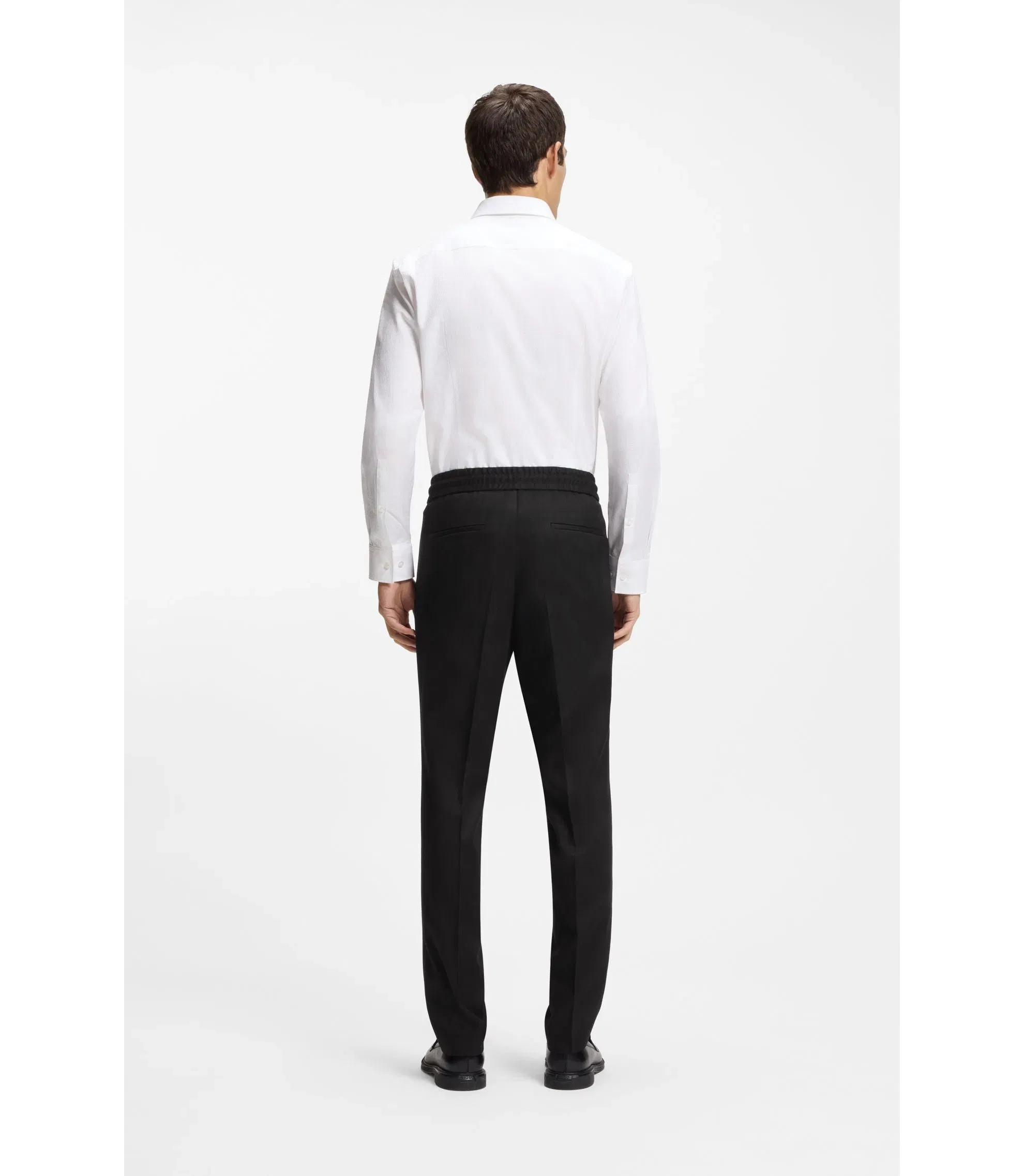 Hugo Slim Fit Trousers In Twill Fabric Black
